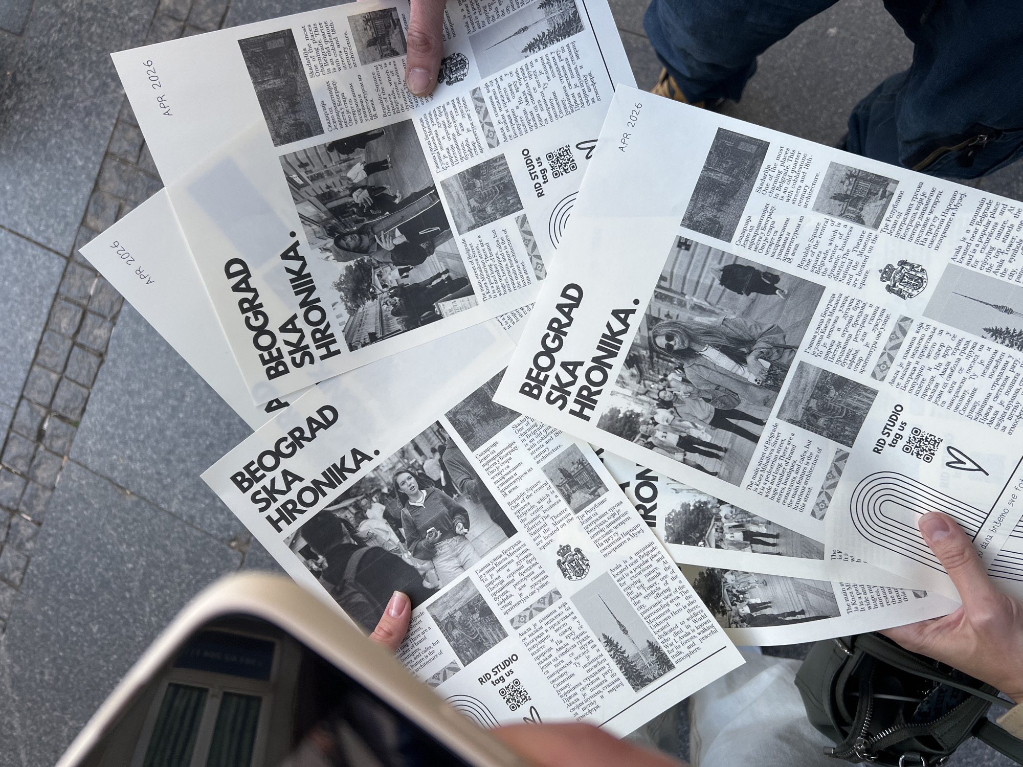 Street distribution of Belgrade Chronicle pamphlets documented downtown