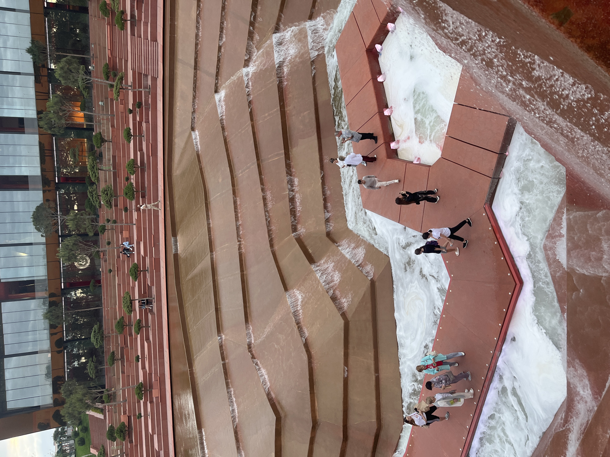 Visitors gather at Krasnodar's iconic terraced fountain park