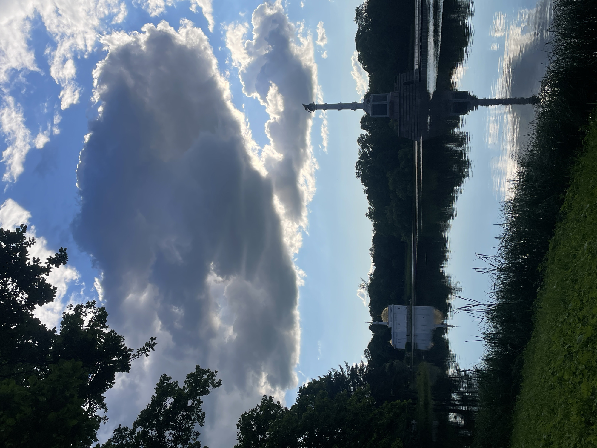 Summer afternoon at Catherine Park's lakeside pavilions, Pushkin