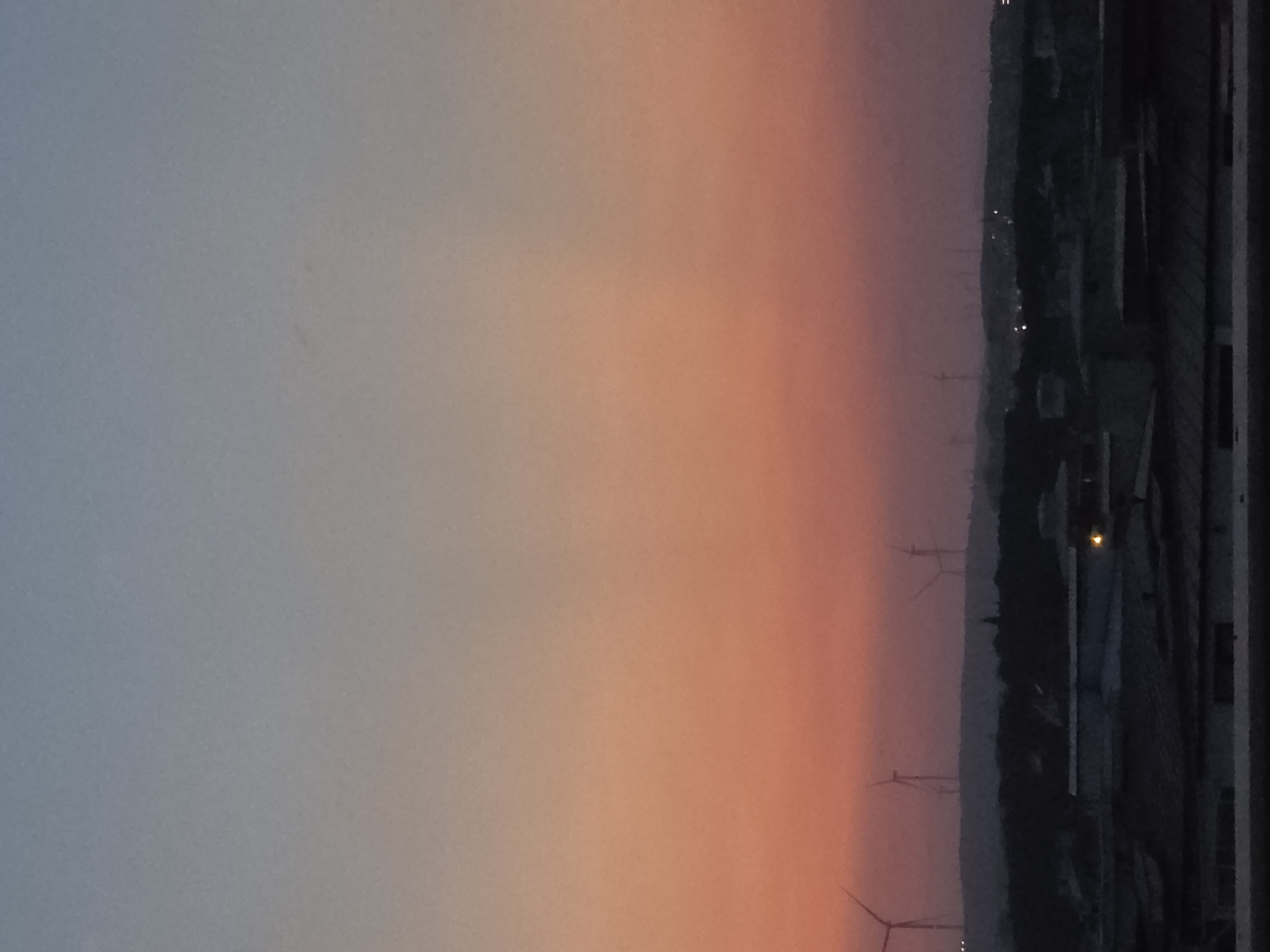 Seferihisar sunset paints the sky orange and pink