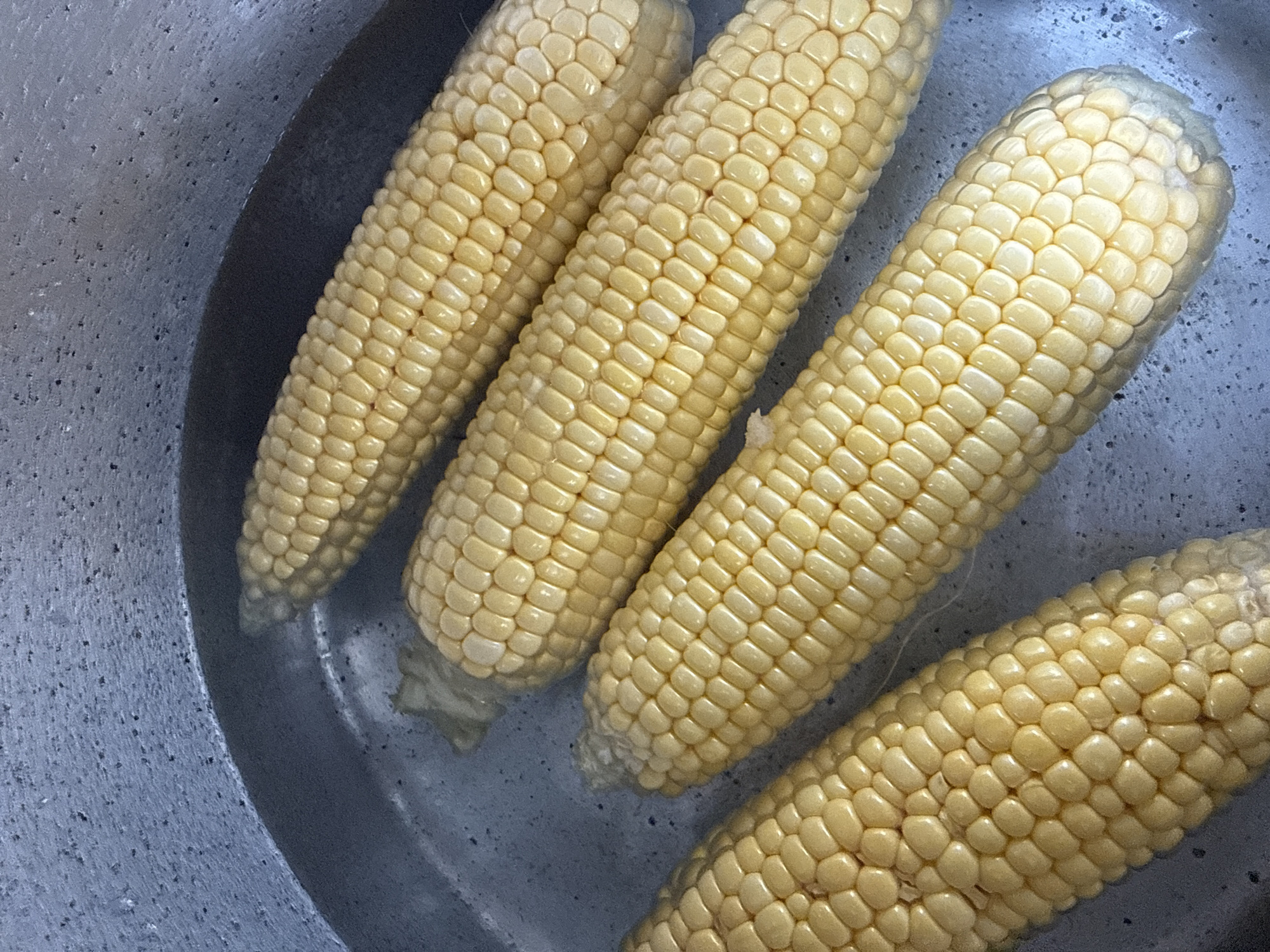 Slow afternoon in Kosh: corn, a covered car, and doves