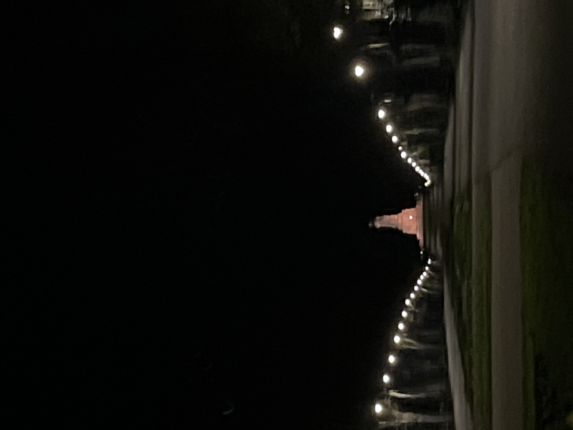 Nighttime street scene photographed in Varna, Bulgaria