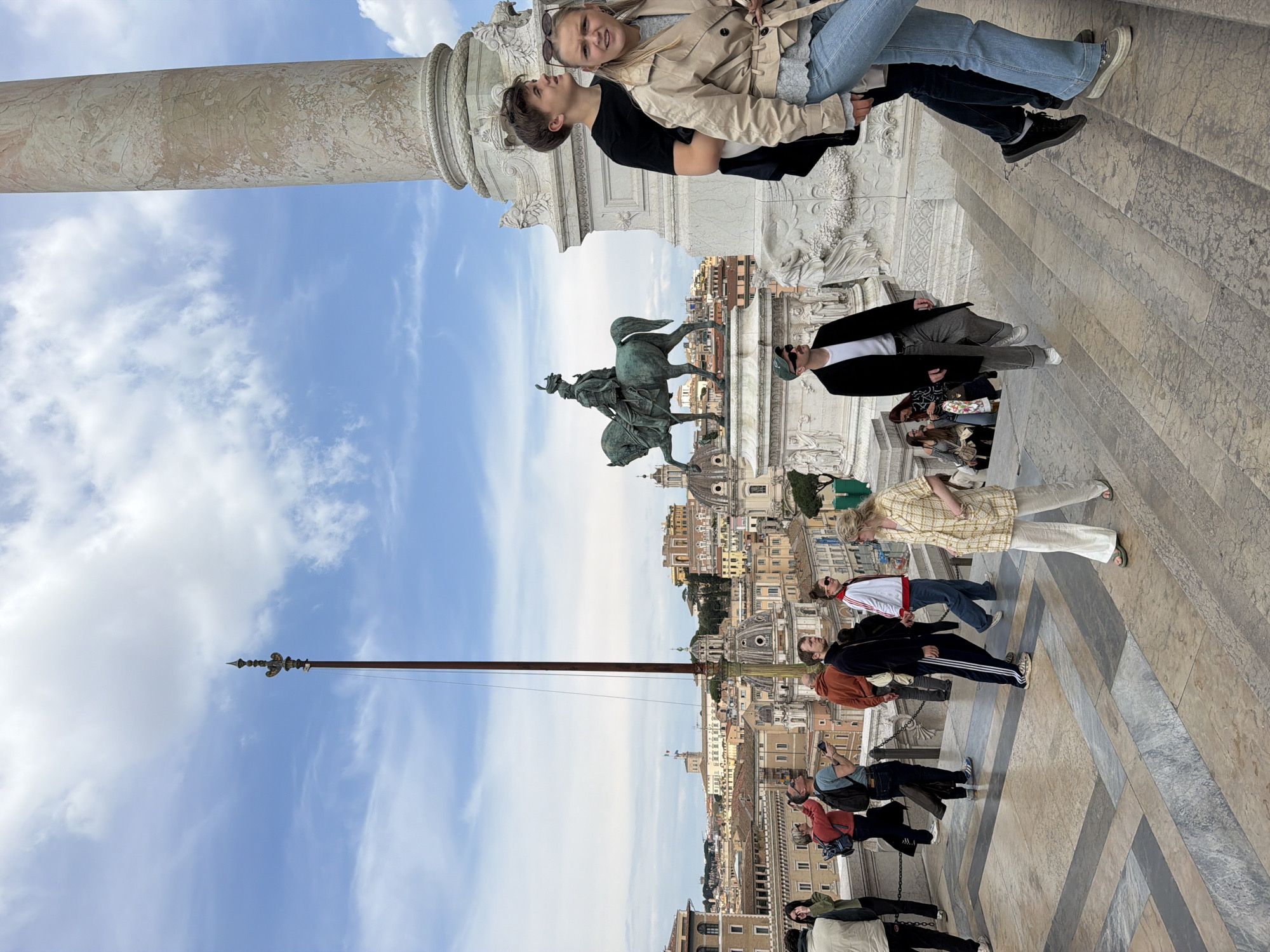 Tourists visit Rome's Altare della Patria monument