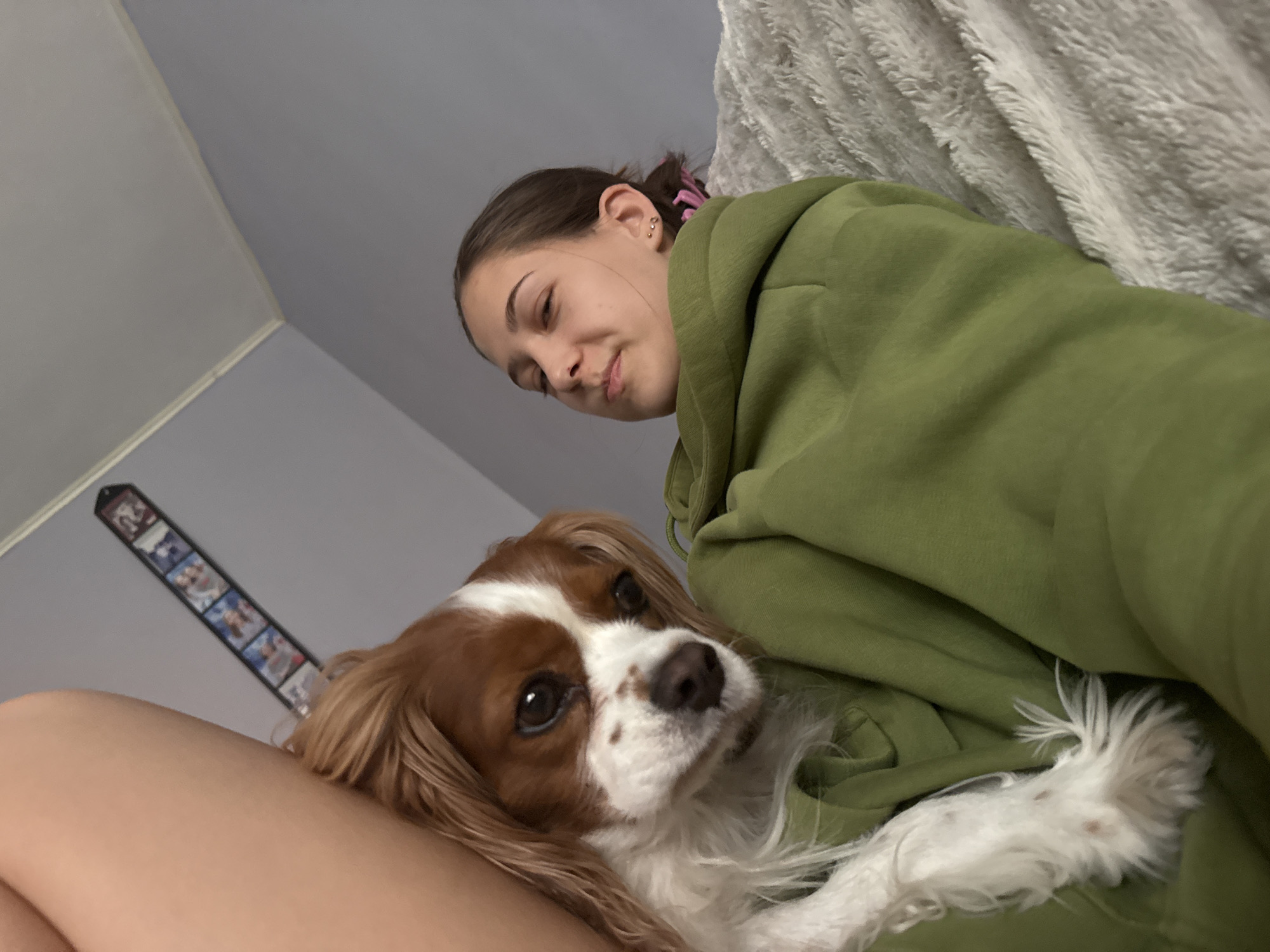 Morning selfies with pet dog captured in Sofia