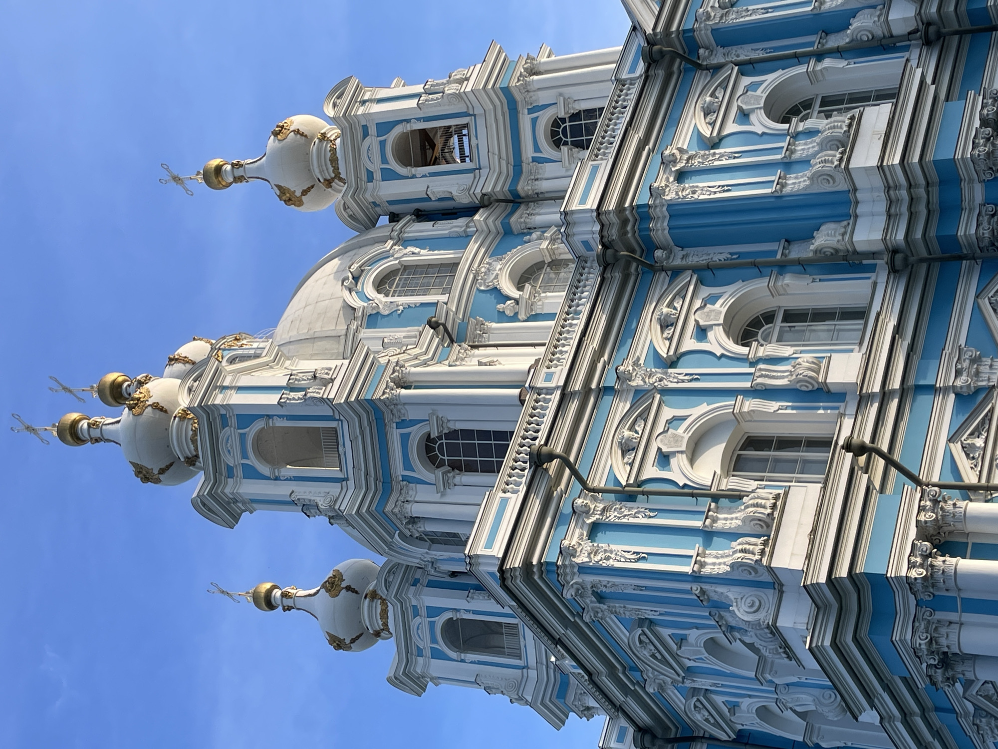 Afternoon observations of Smolny Cathedral in St. Petersburg