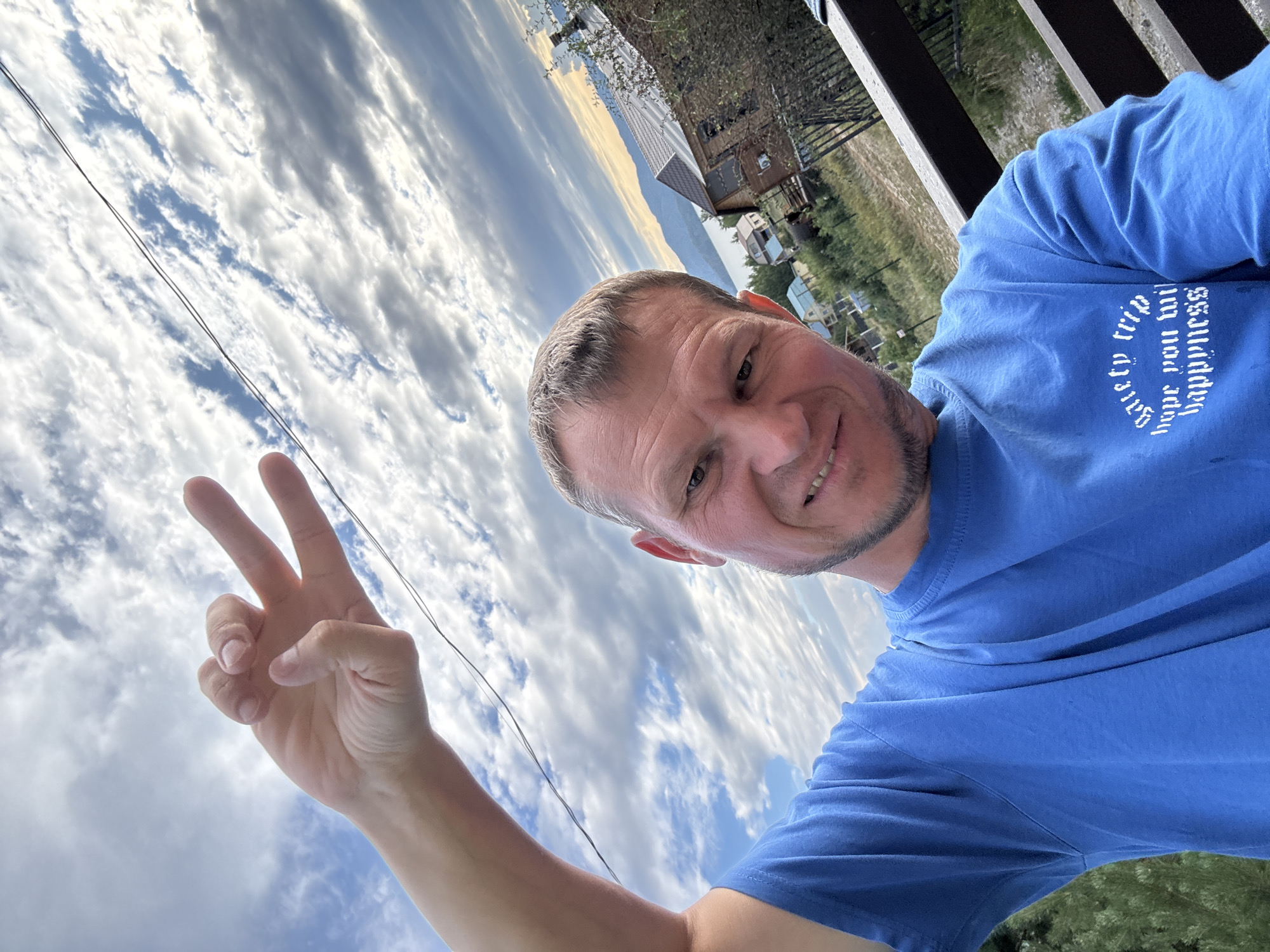 Selfie series on a sunny deck in New Bukhtarma, Kazakhstan