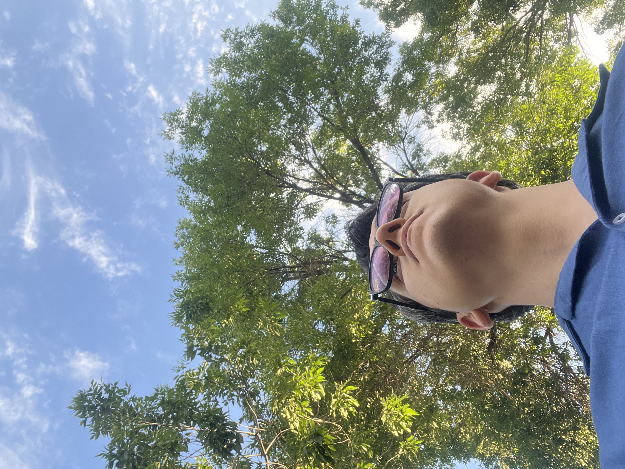 Looking up at smokestacks and sky in Tashkent