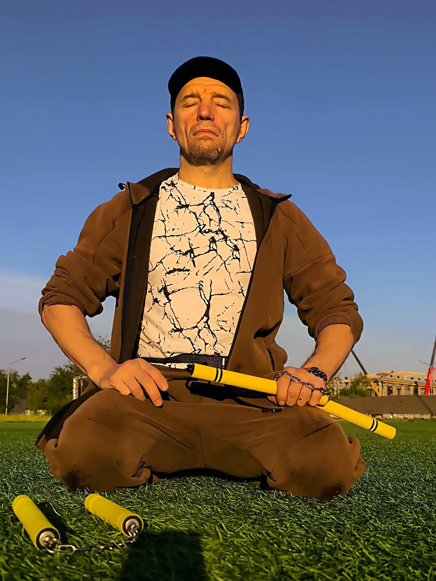 Sunset meditation and recreation at Qarağandı park