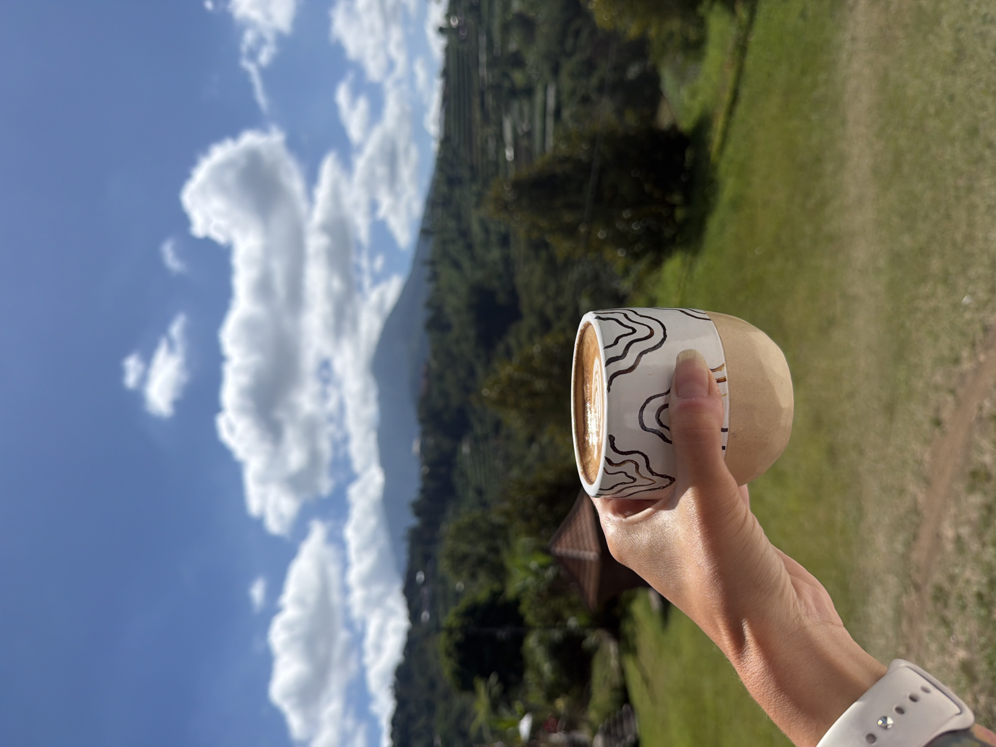 Coffee with a view at a Baturiti highland café