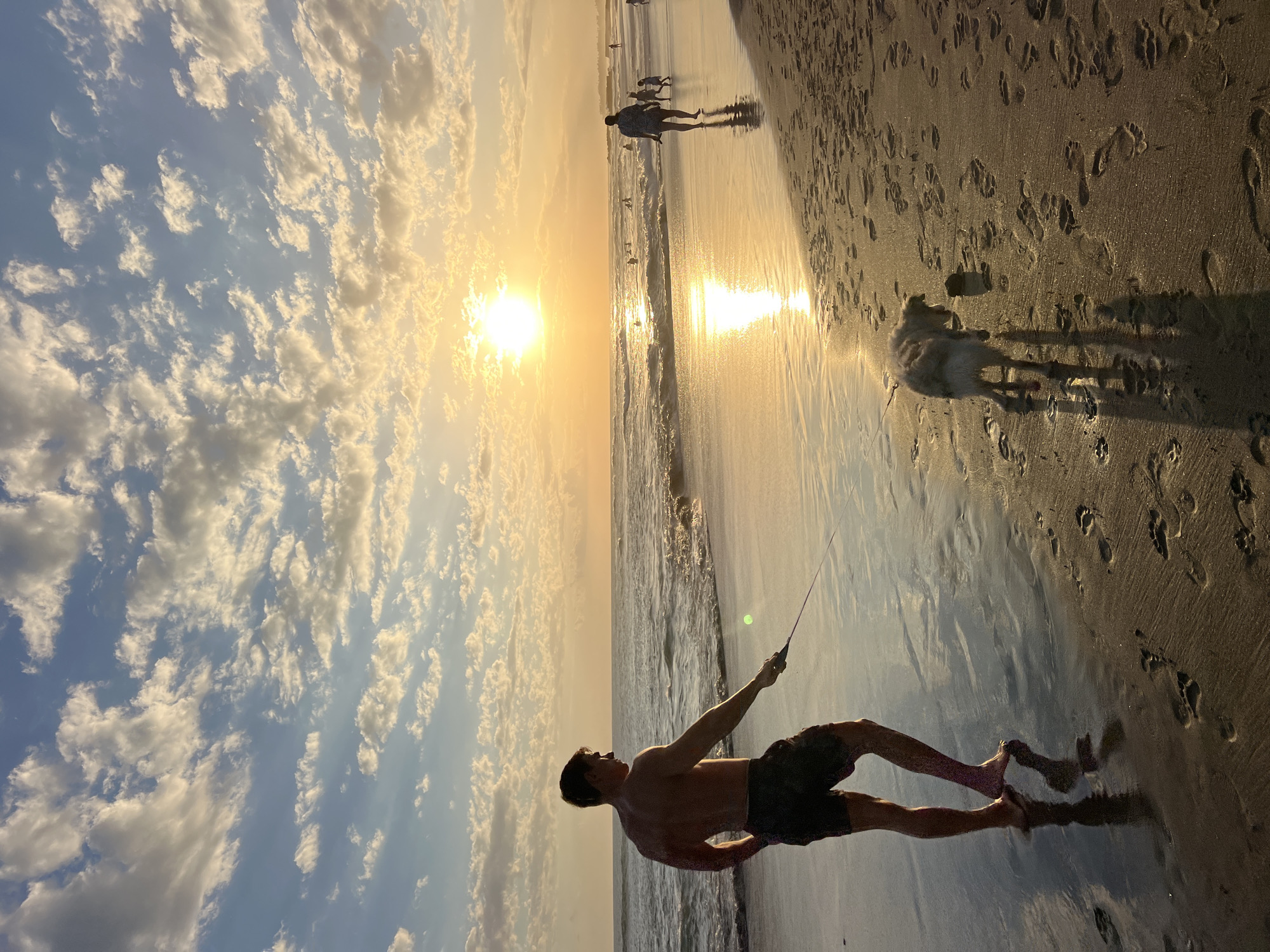 Golden hour beach life along North Kuta's shoreline