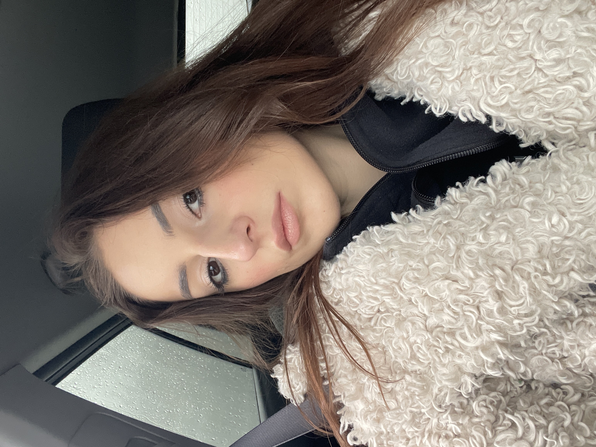 Woman photographed inside car in Moscow