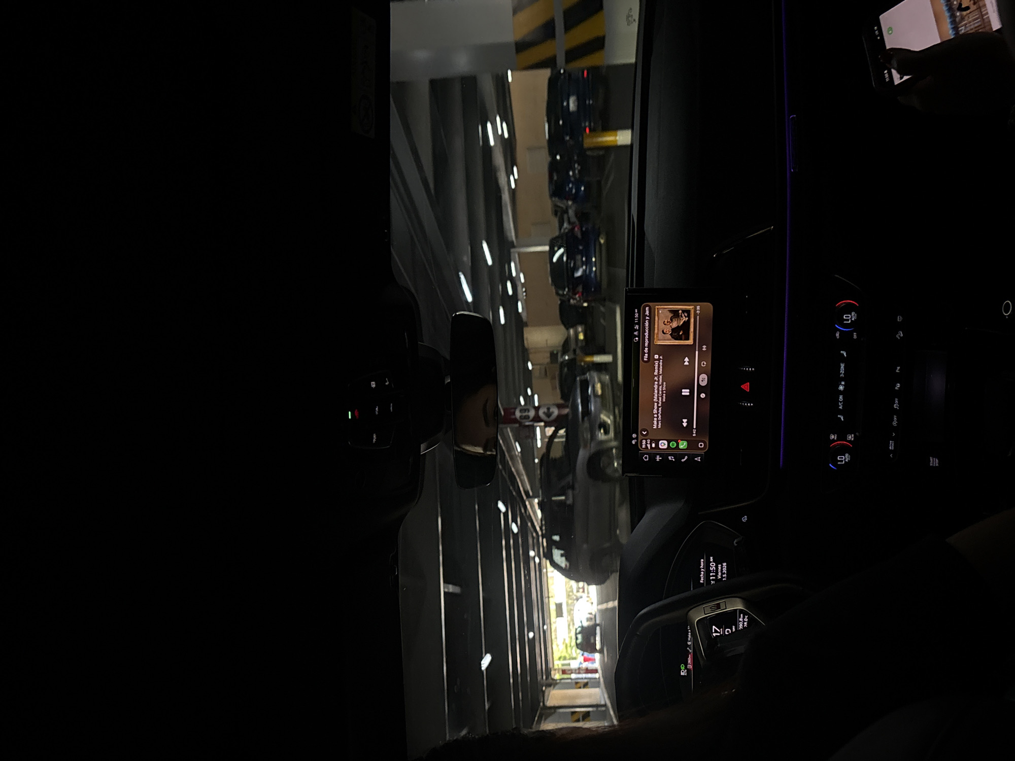 Evening shopping and parking garage navigation documented in Puebla