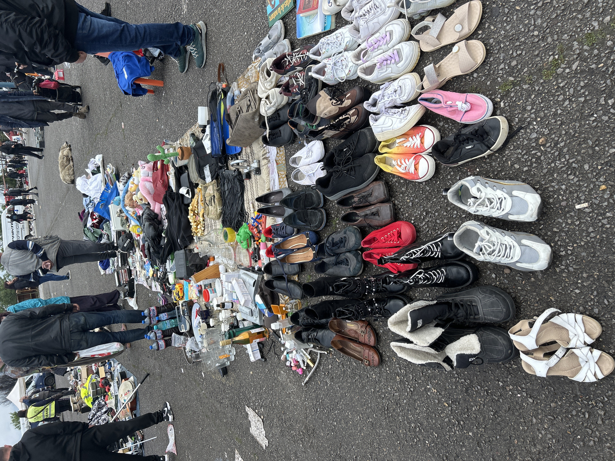 Early morning flea market operates on Sofia street