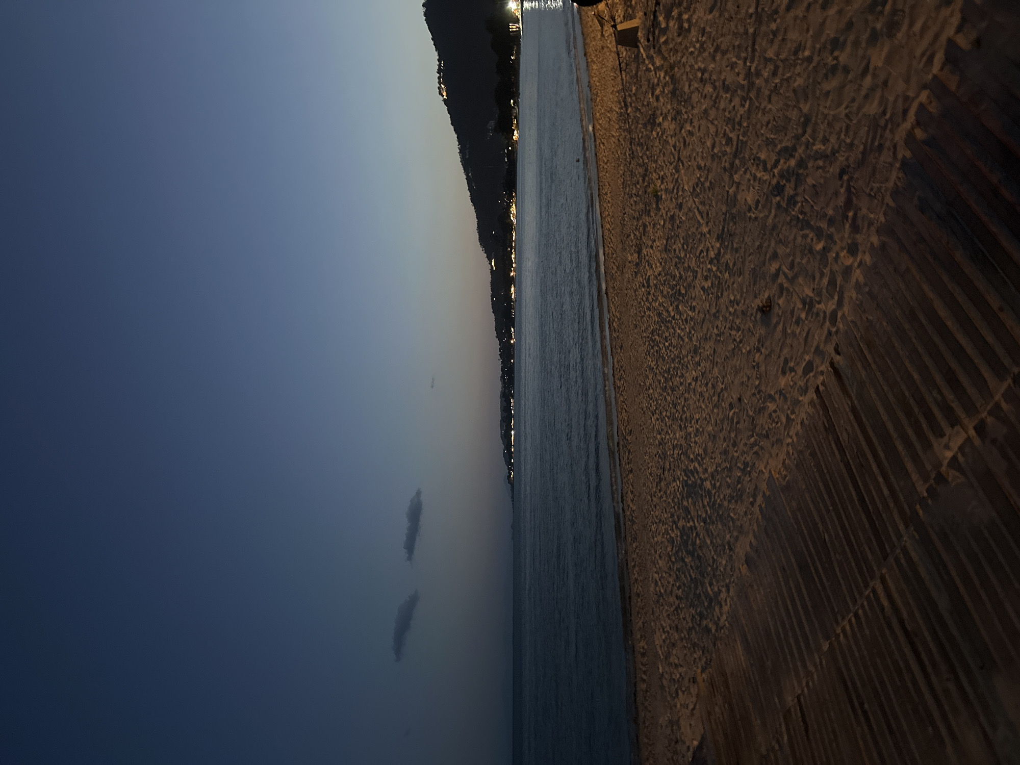 Dusk falls over Ko Samui's beaches, harbor, and lit-up restaurants