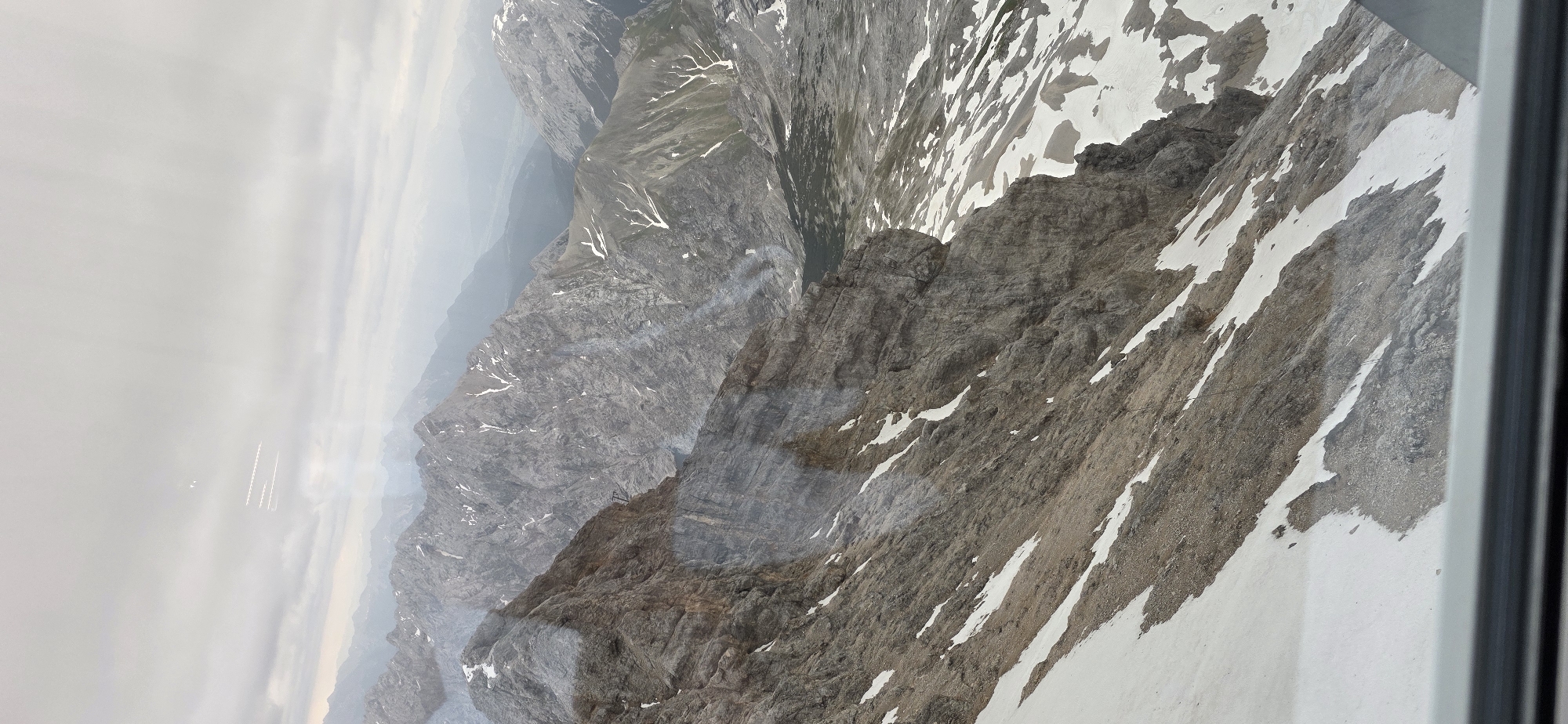 Morning at the Zugspitze summit and cable cars