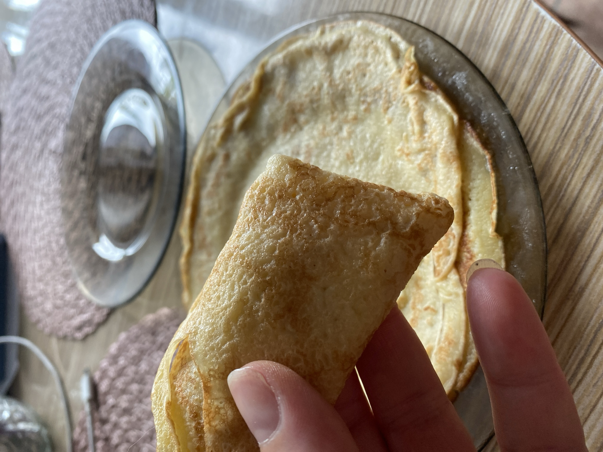 Indoor scenes: crepe making, mall visit, and cat moments