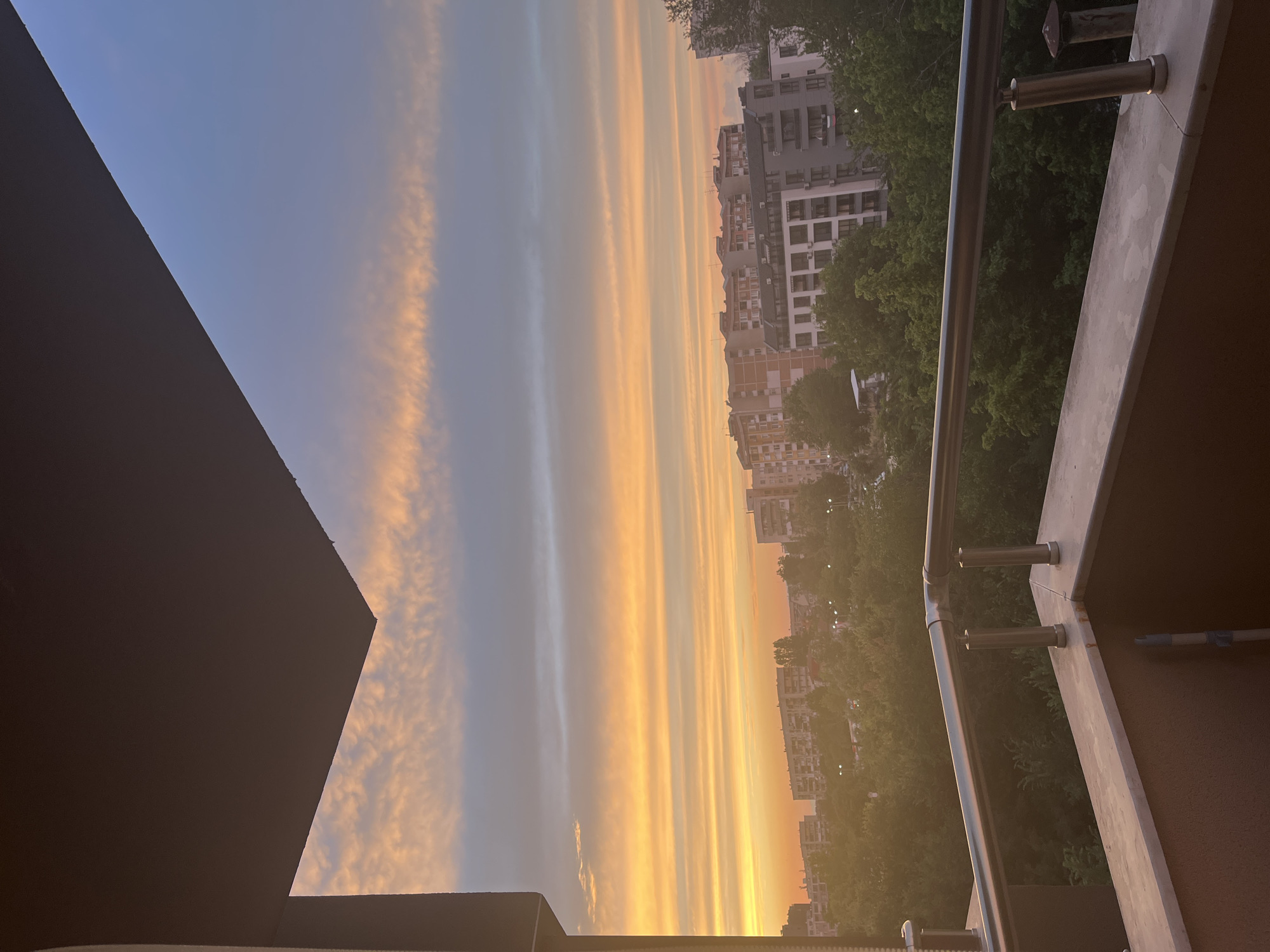Balcony sunset views over Plovdiv on a June evening