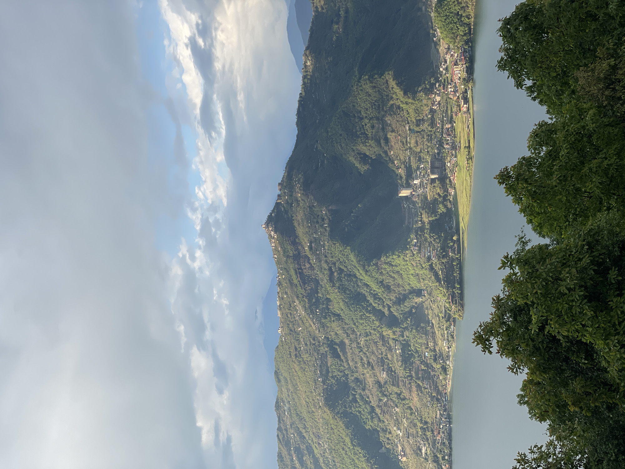 Mountain ranges observed through varied cloudscape in Pokhara, Nepal