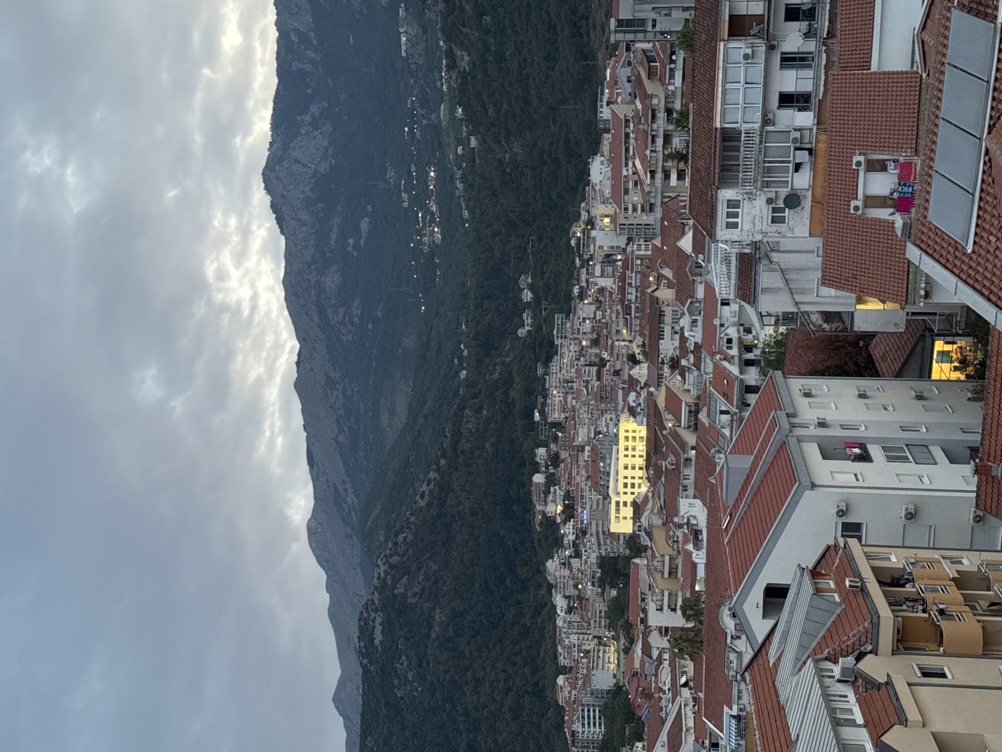 Budva, Montenegro from above — day and night perspectives