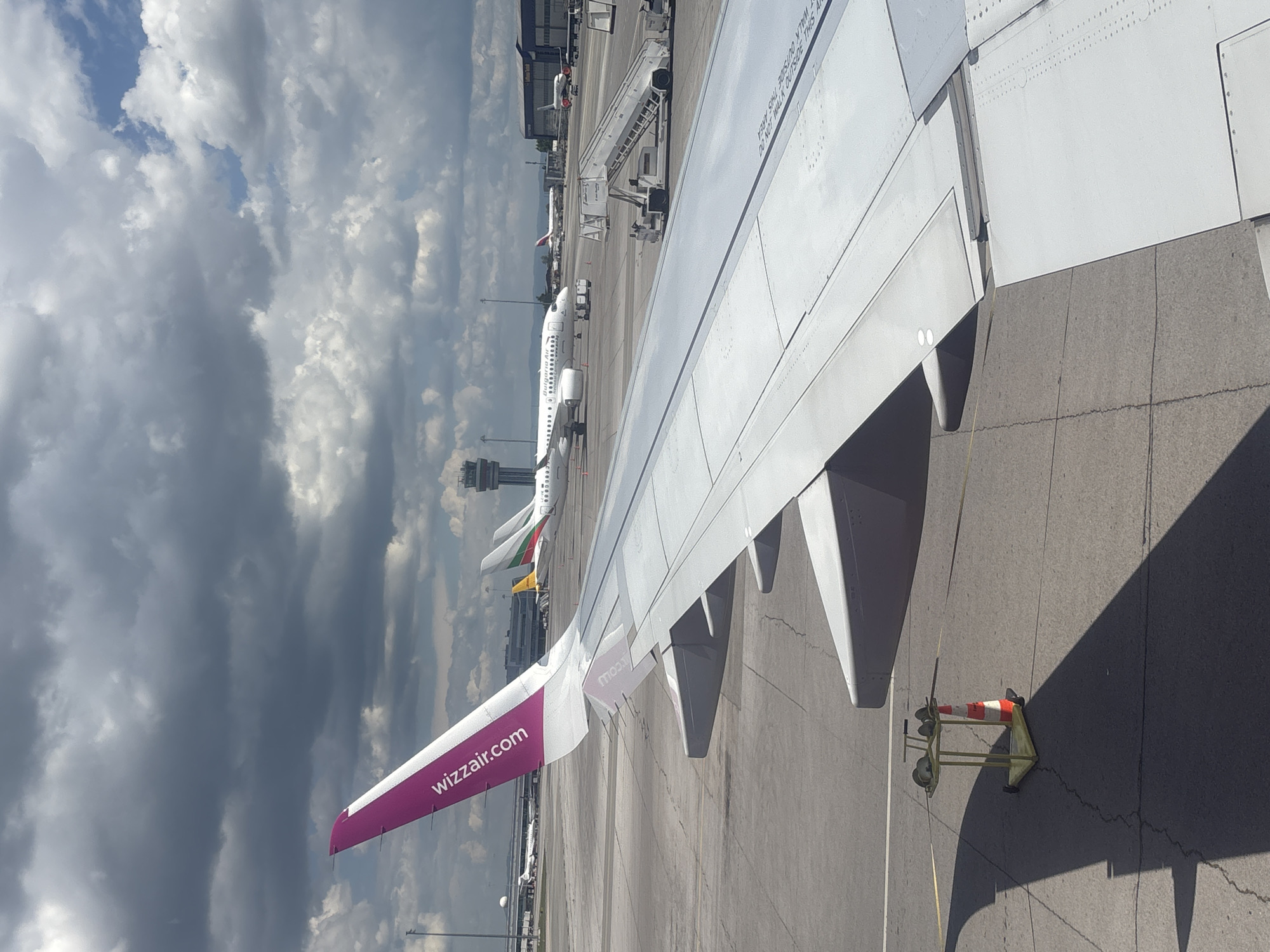 Morning departure from Sofia Airport on a Wizz Air flight