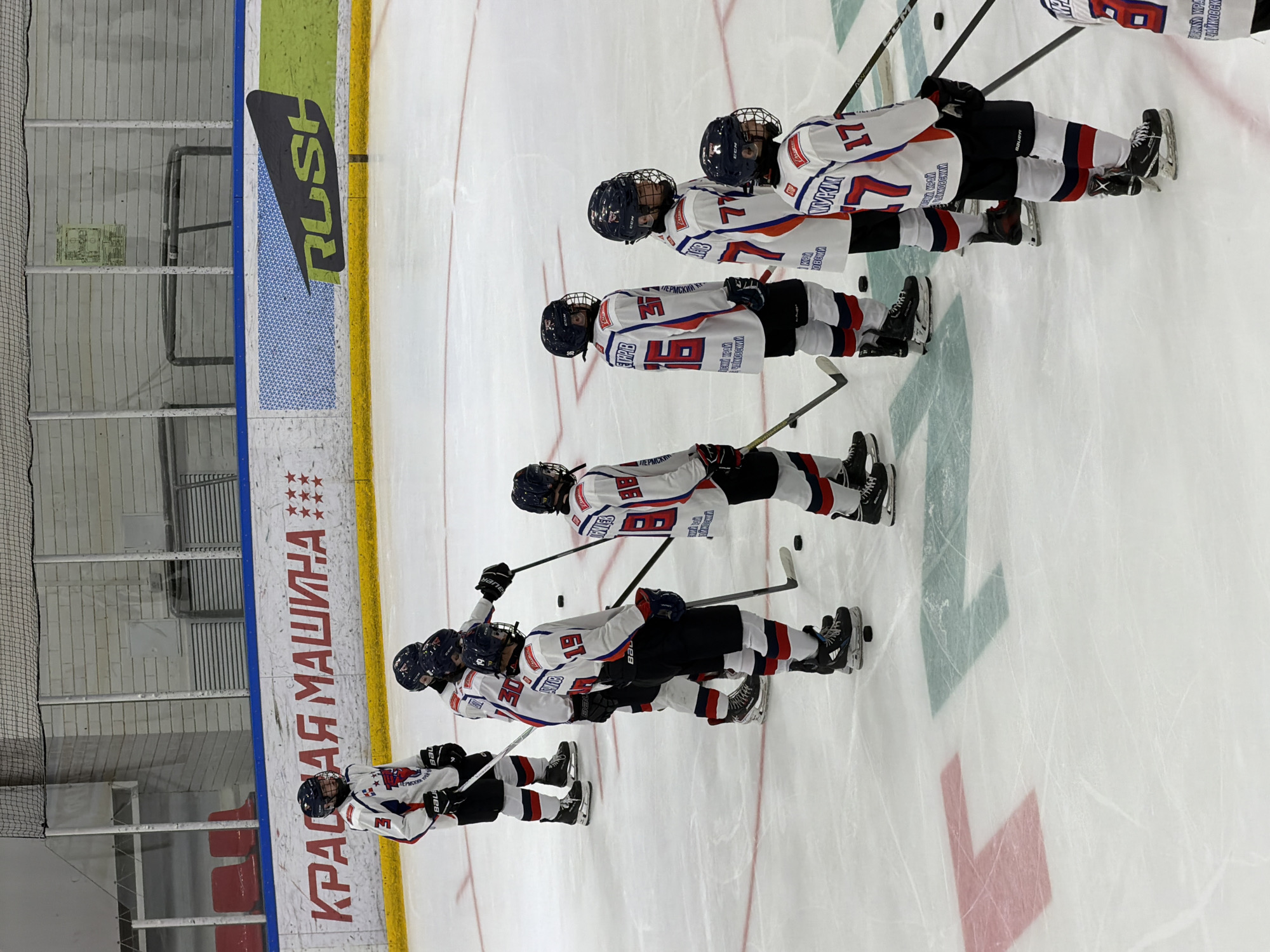 Youth hockey practice observed at Almetyevsk ice rink