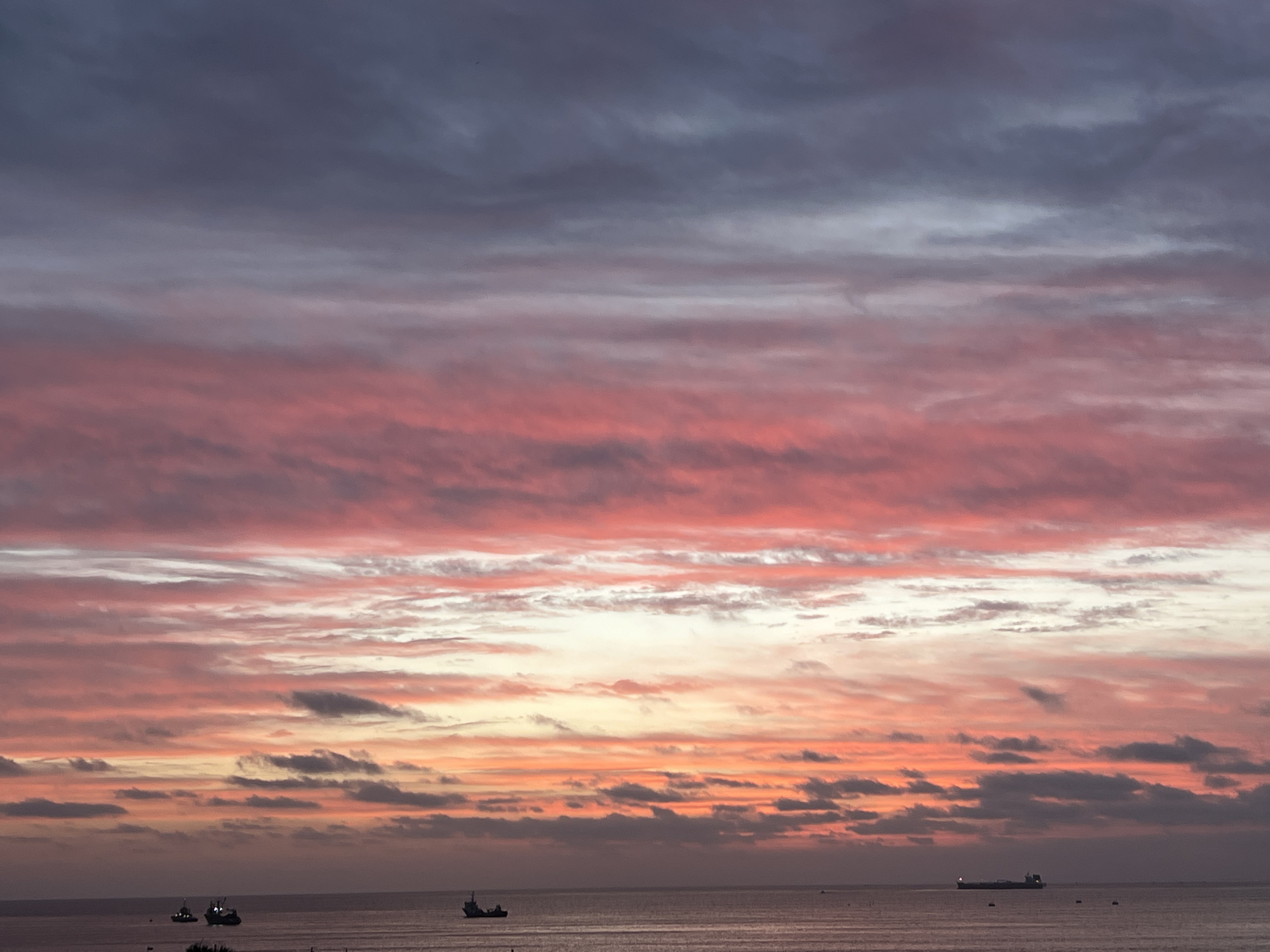 Sunset evening on the Arica coastline, Chile