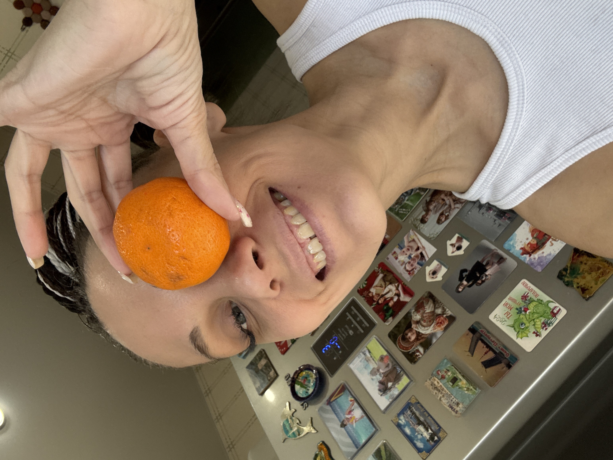 Woman Takes Playful Photos at Home in Rusanovo Apartment