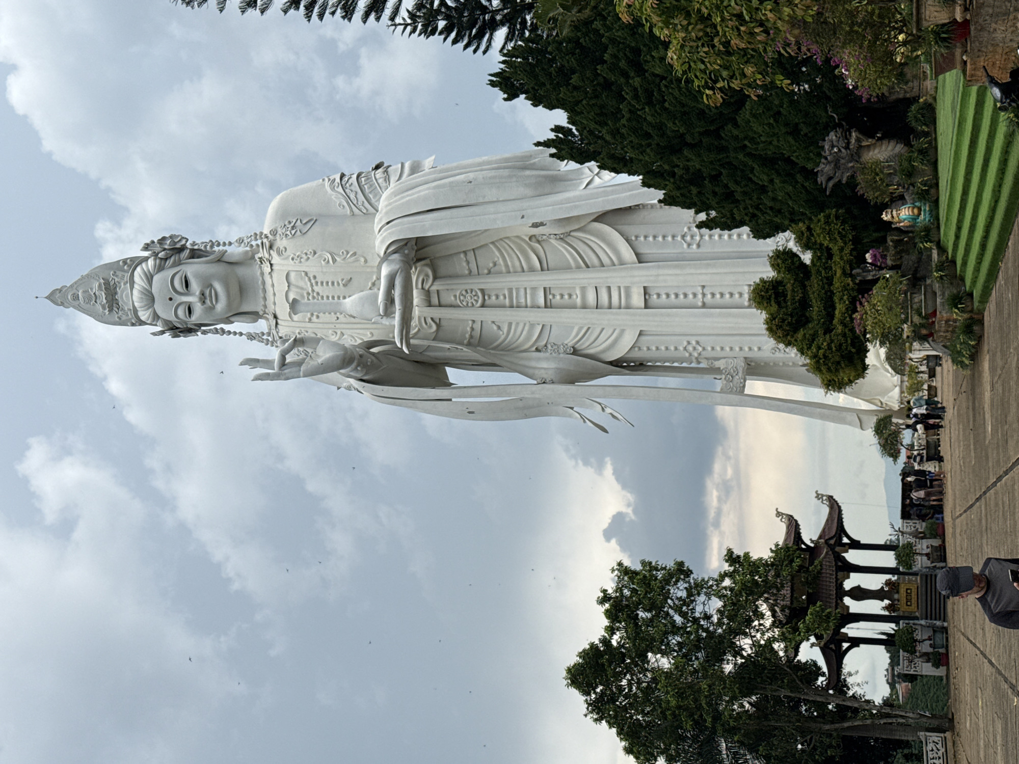 Exploring the statues and grounds of Linh An Pagoda, Nam Ban