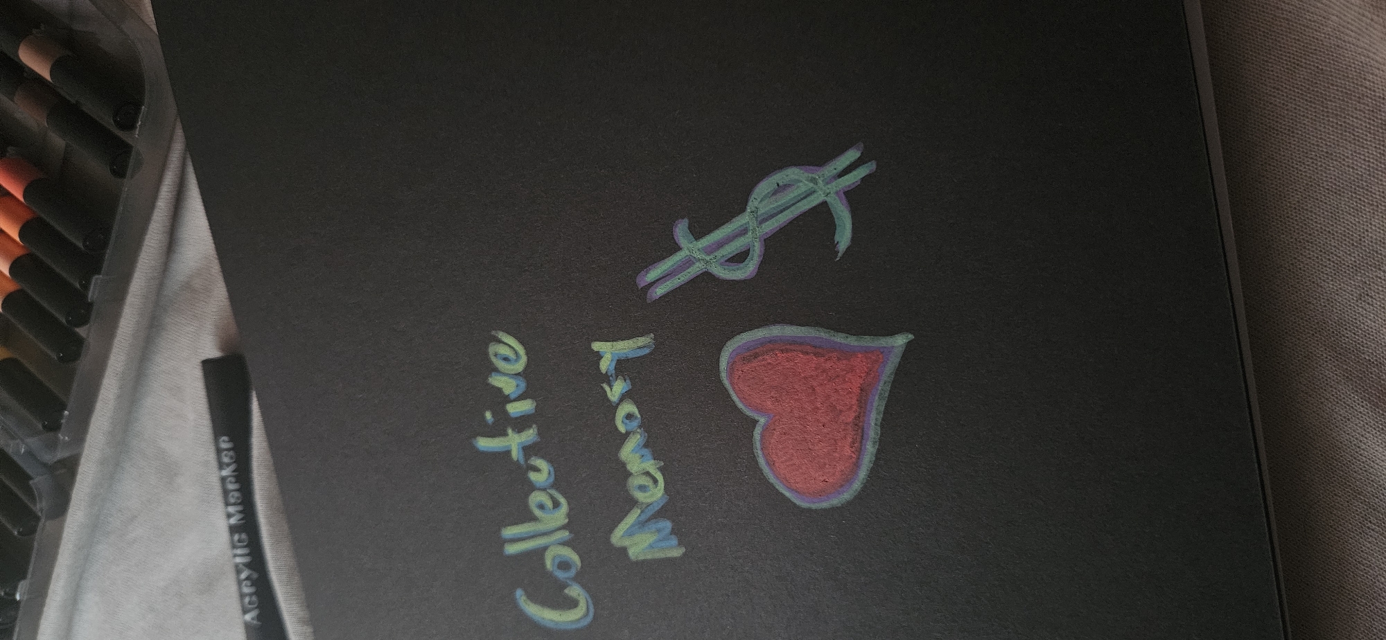 Artist creates colorful drawings on black paper in Bulgaria