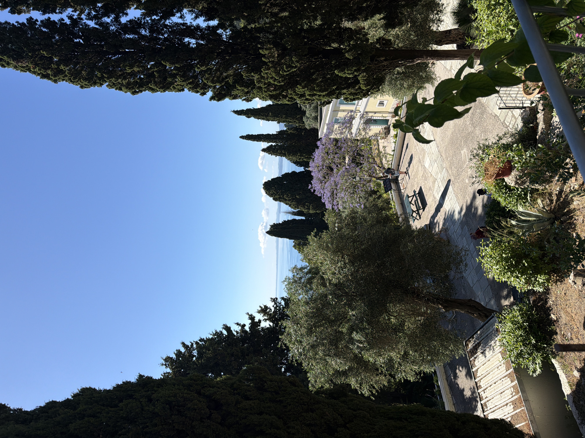 Morning scenes at Achilleion Palace, Gastouri, Greece documented