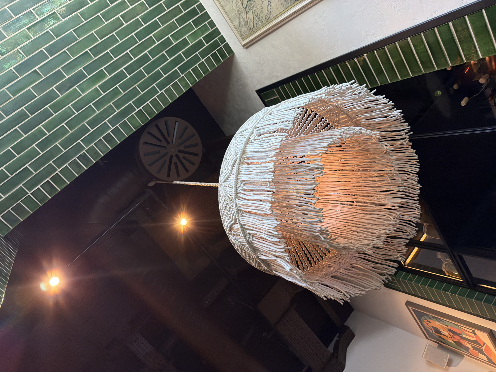Inside a characterful Baku restaurant, mid-morning.
