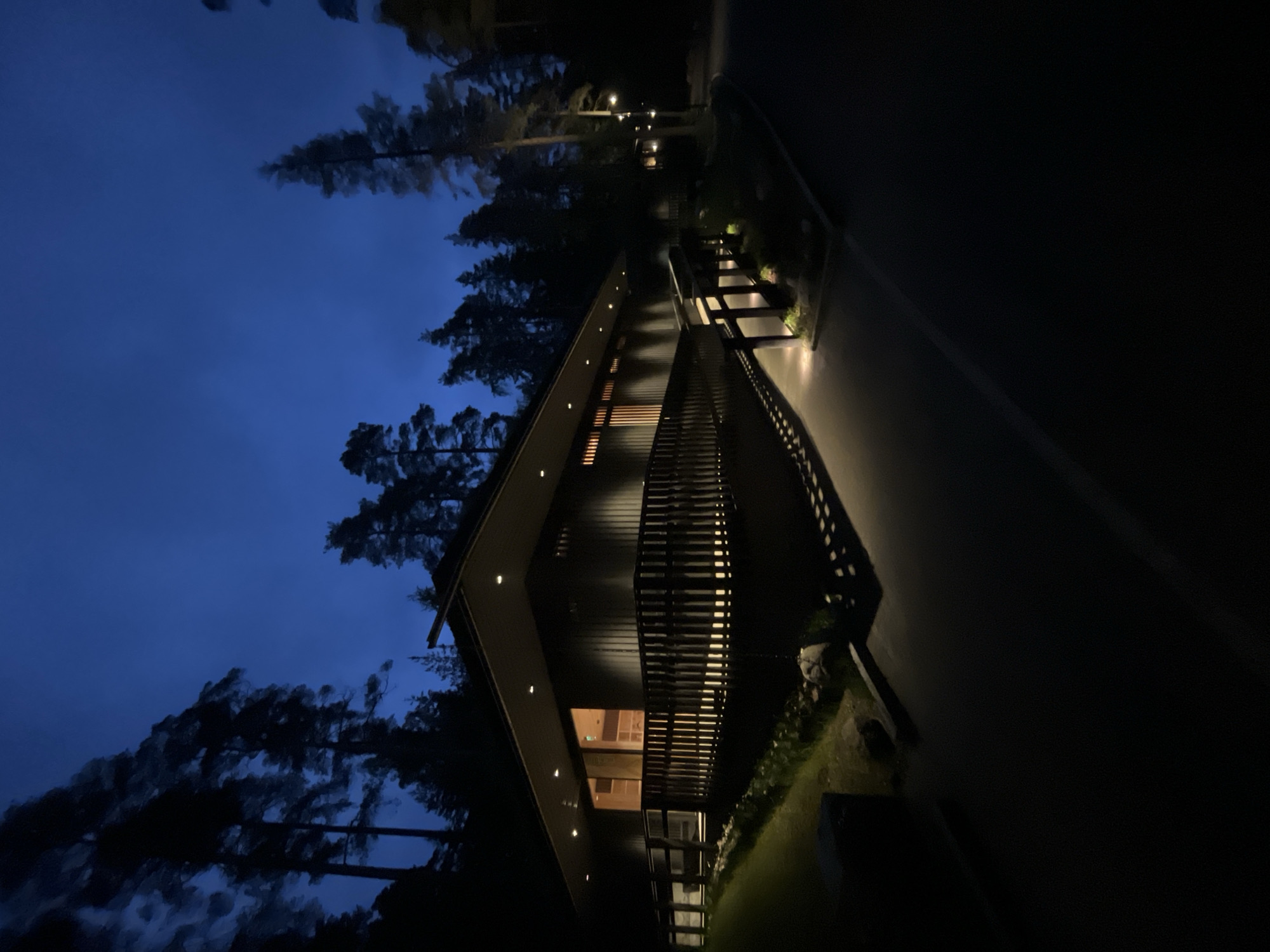 Evening documentation of lakeside recreational facility in Vantaa, Finland