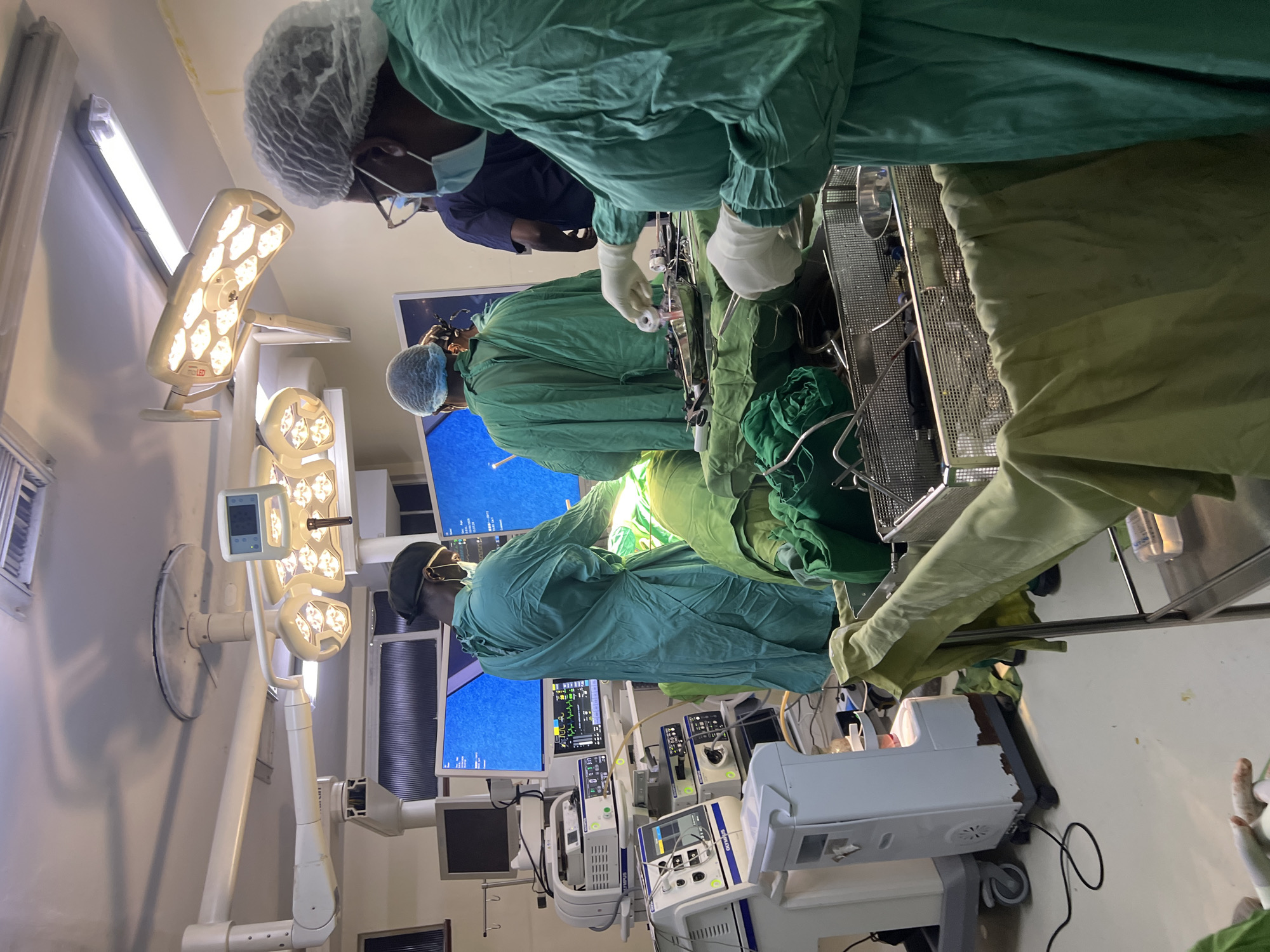 Medical staff documented during surgery, break time in Nairobi