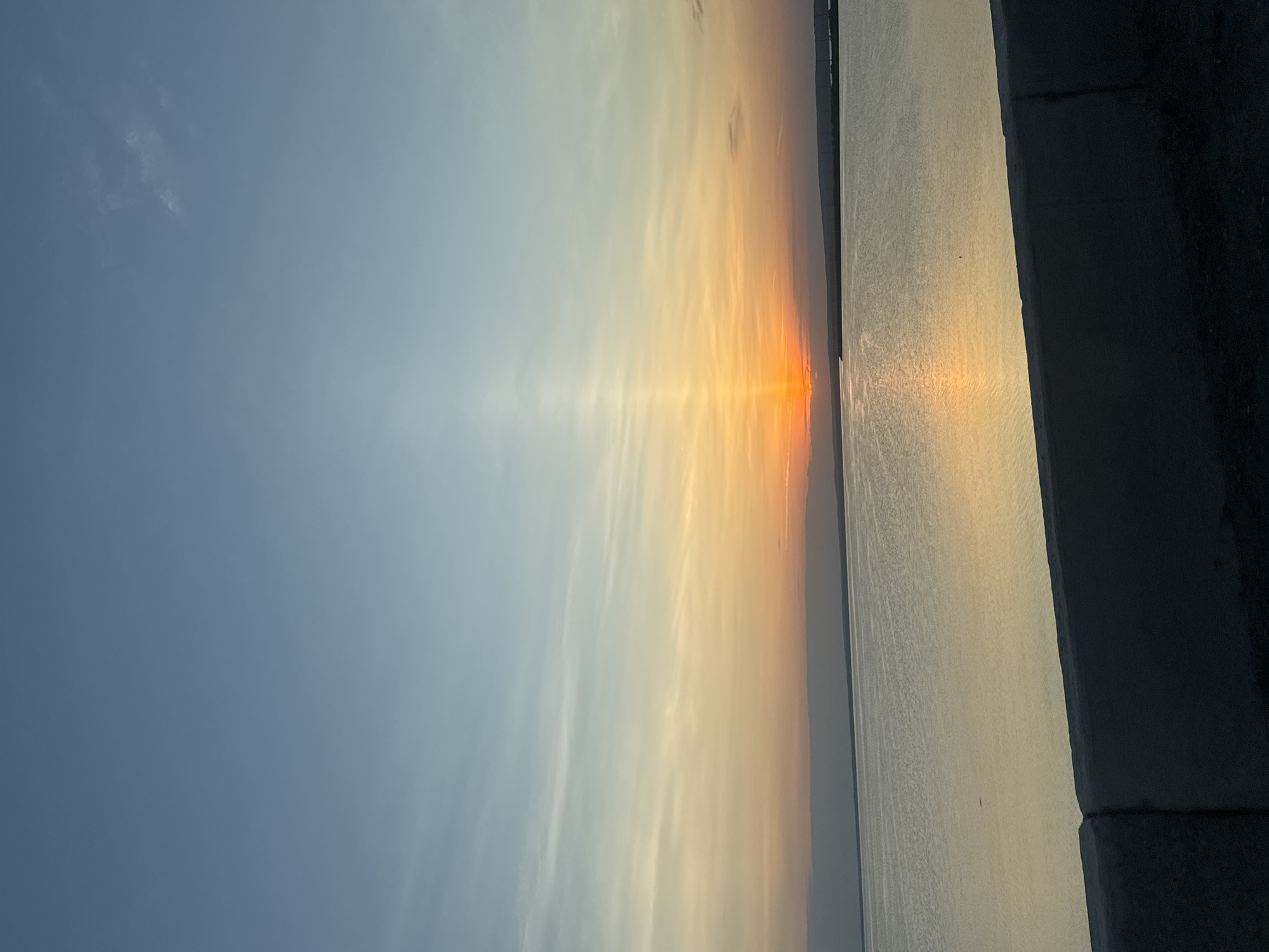 Sunset observed over Kama River near Chaikovsky, Russia