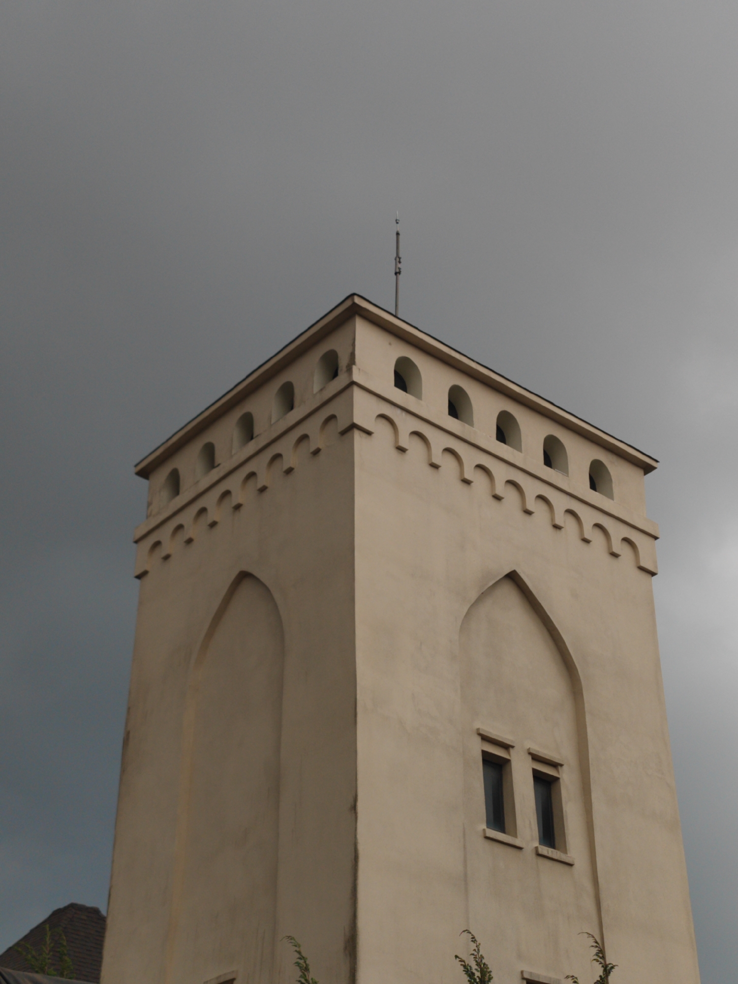 Tower photographed under overcast skies in Phát Chi, Vietnam