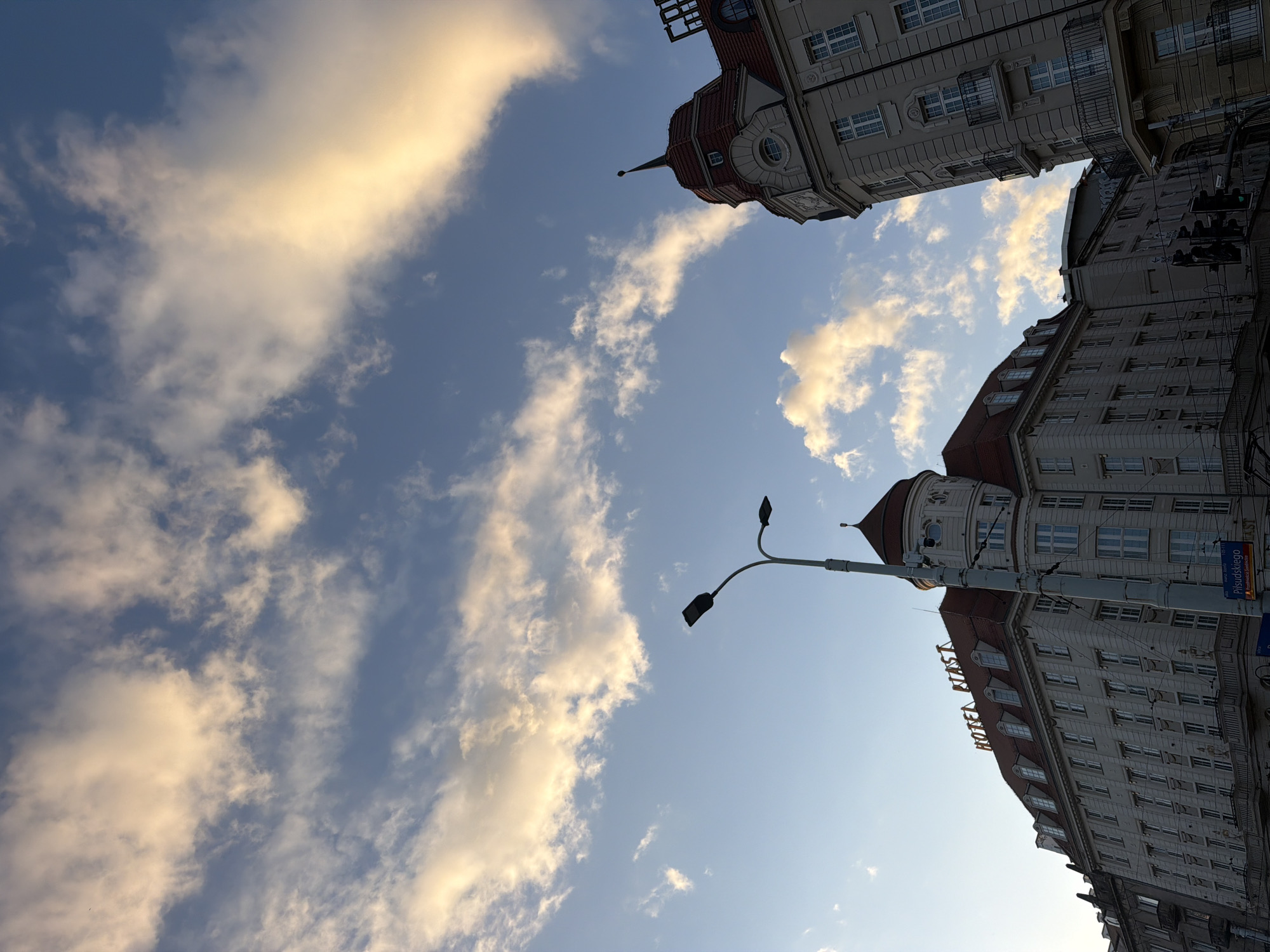 Central European city center explored at golden hour
