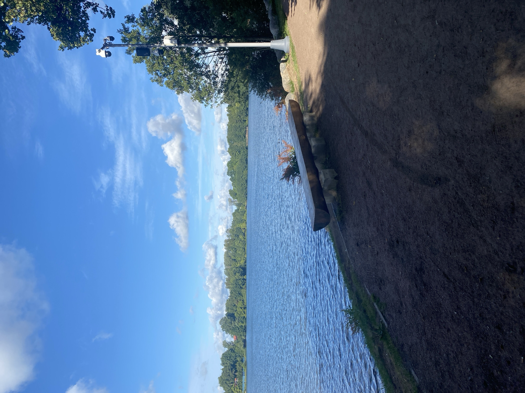 Lakeside park stroll in Saint Petersburg on a summer morning