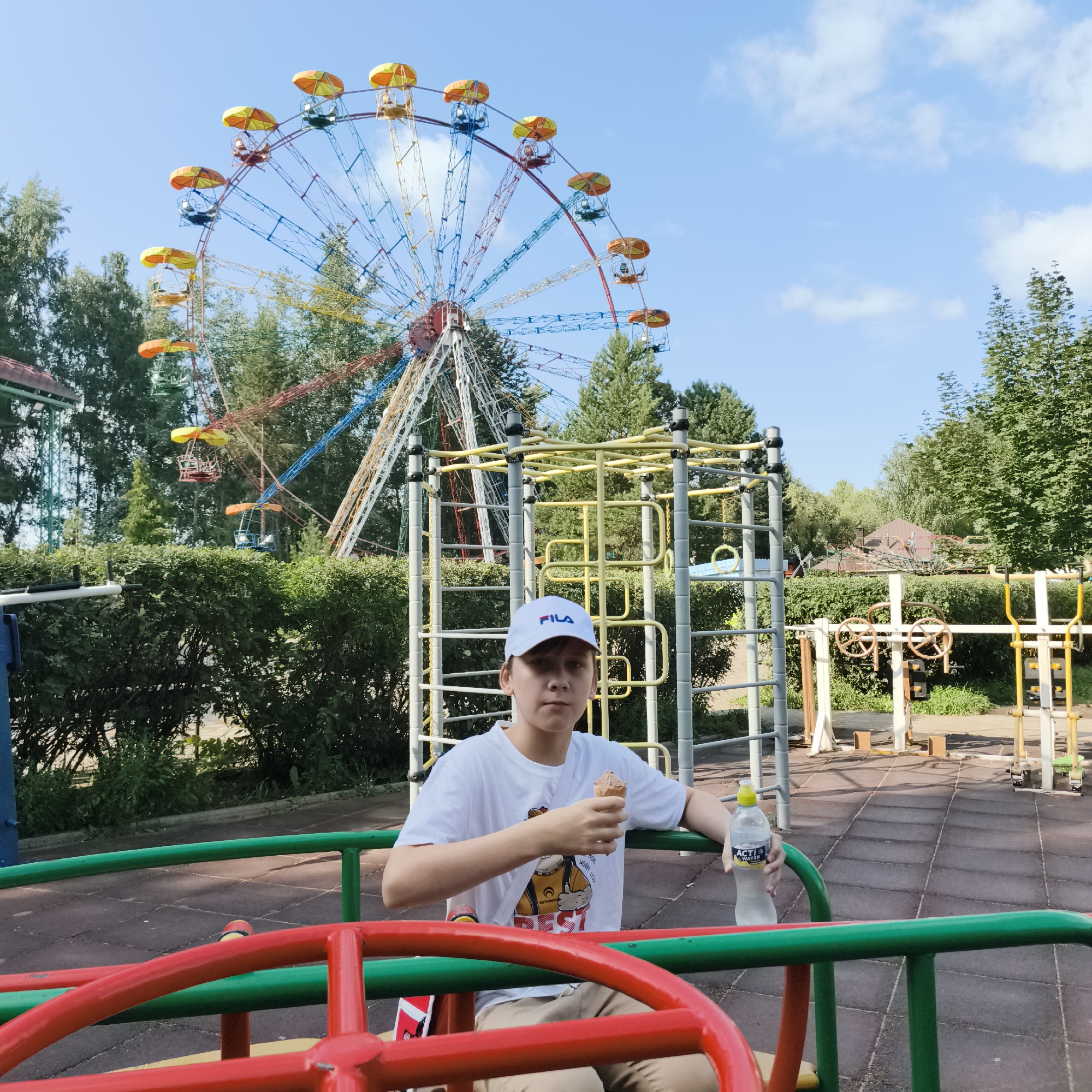 A busy afternoon at an amusement park in Chaikovsky, Russia.