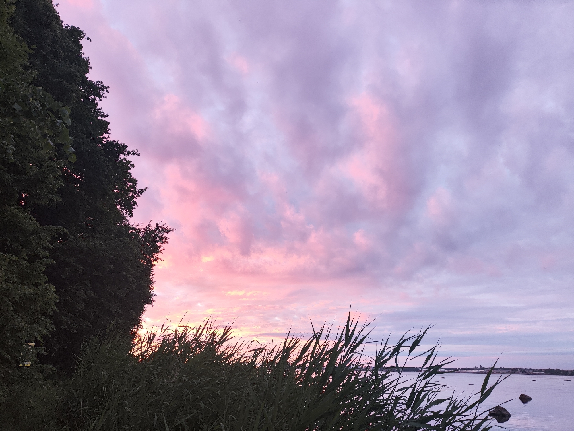 Tallinn's Baltic shore glows under a midsummer twilight sky
