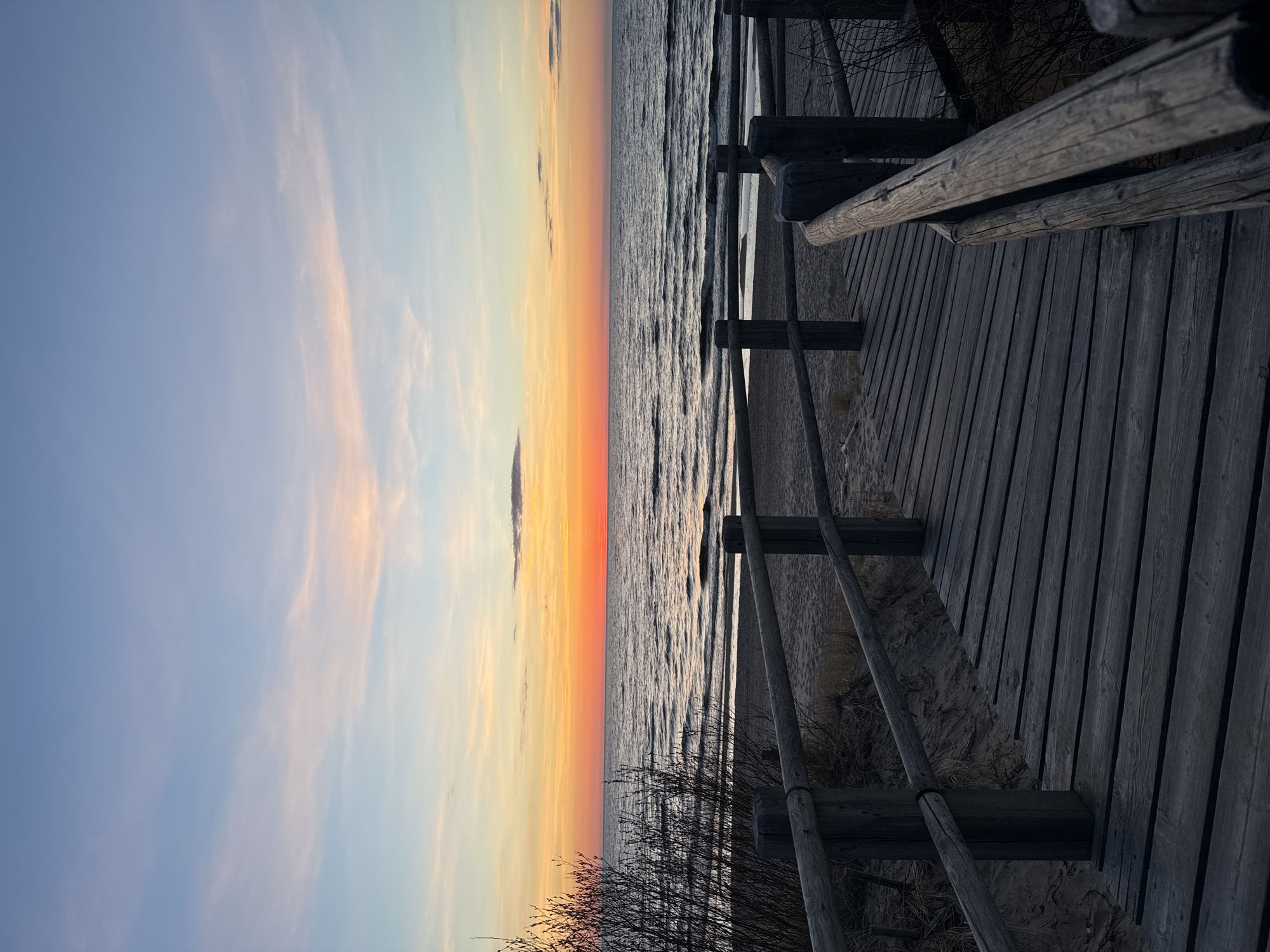 Sunset captured at Riga beach boardwalk