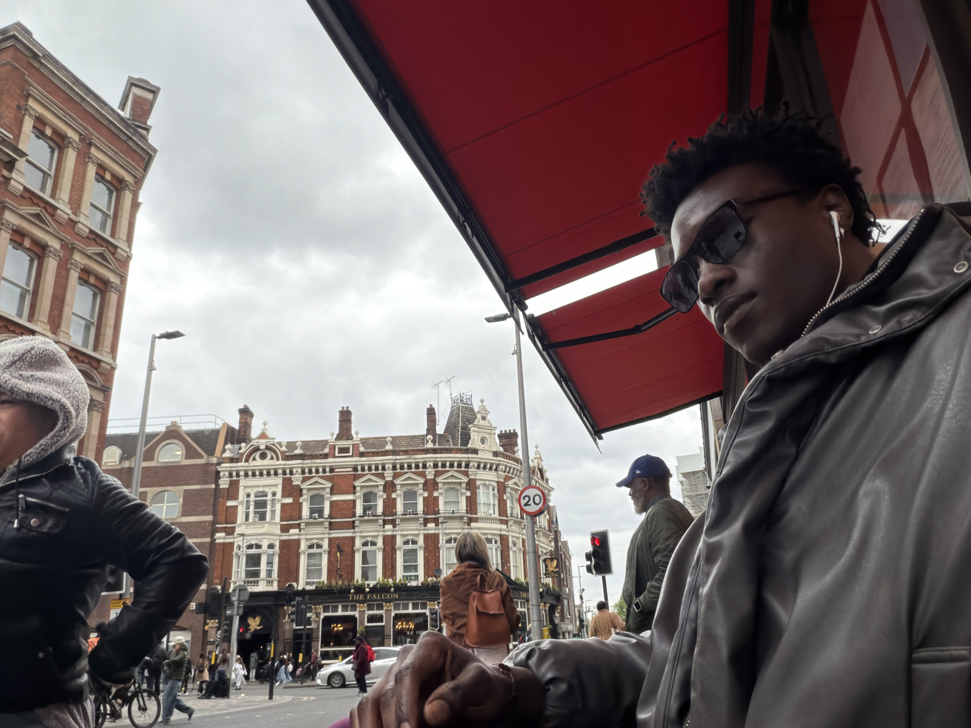 Man in leather jacket observed on London street