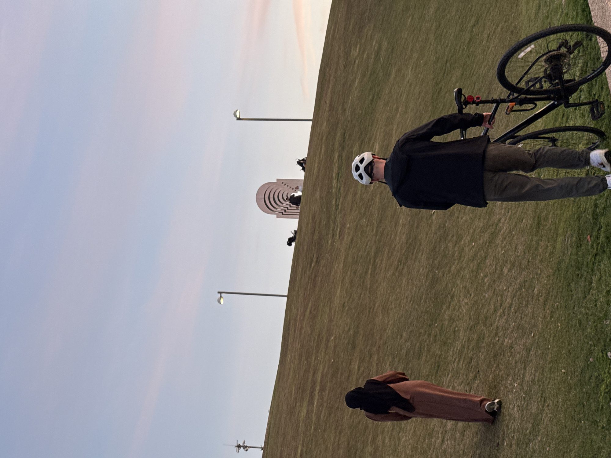 Man with bicycle spotted at Tel Aviv park near Rabin Memorial