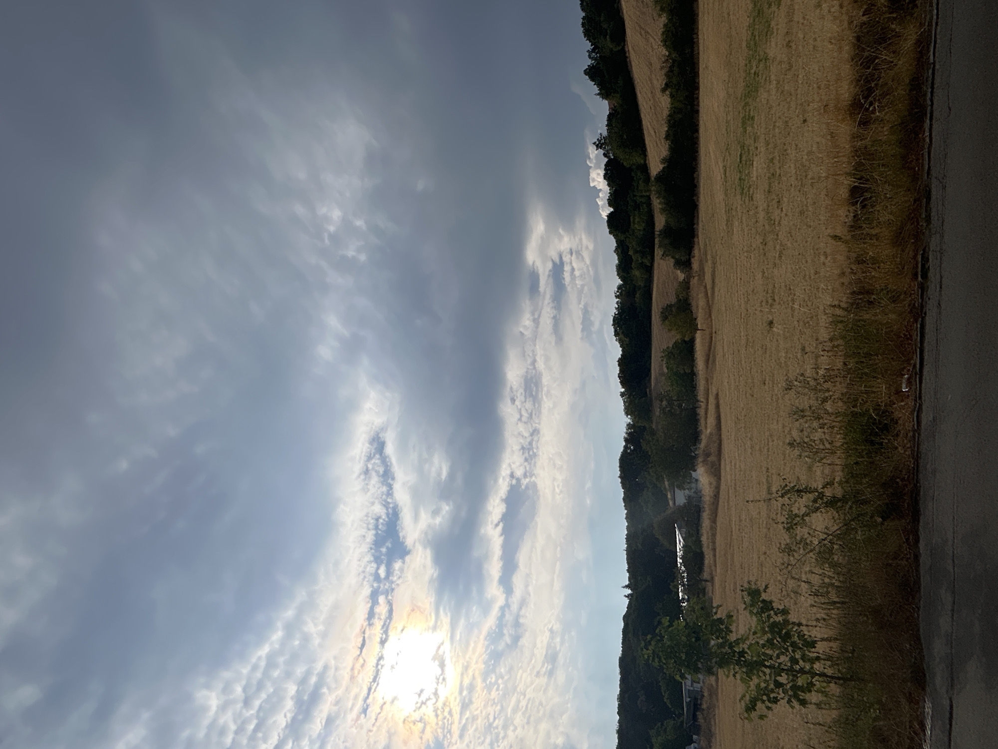 Dry fields and overcast skies on a late summer afternoon