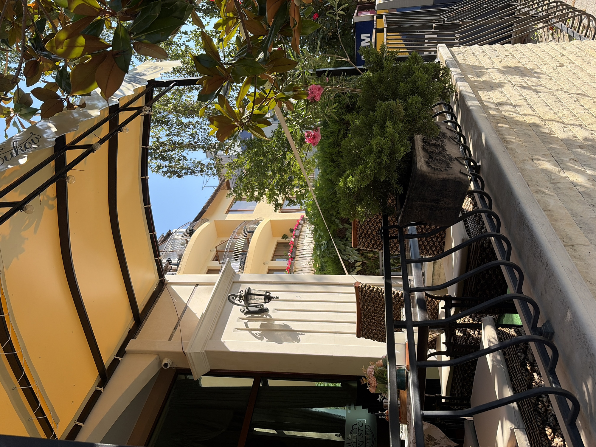 Obzor's seaside town center on a calm summer morning