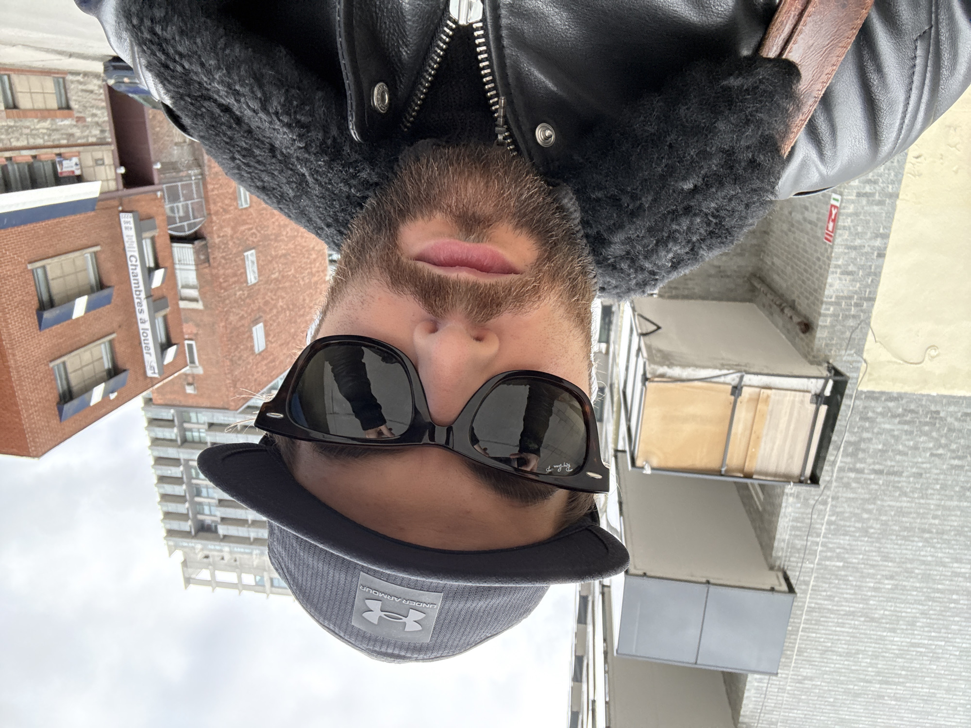 Man takes selfie on Montreal street Saturday evening