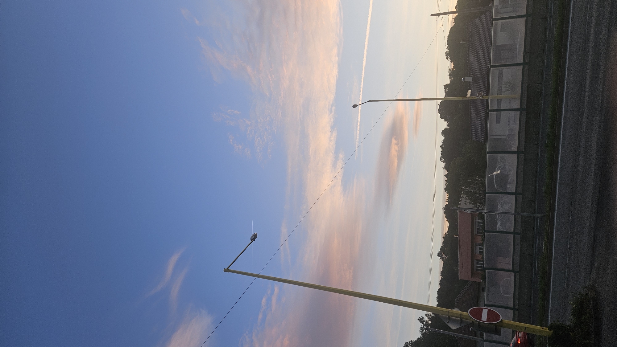 Evening streetlights and park paths documented in Prešov, Slovakia