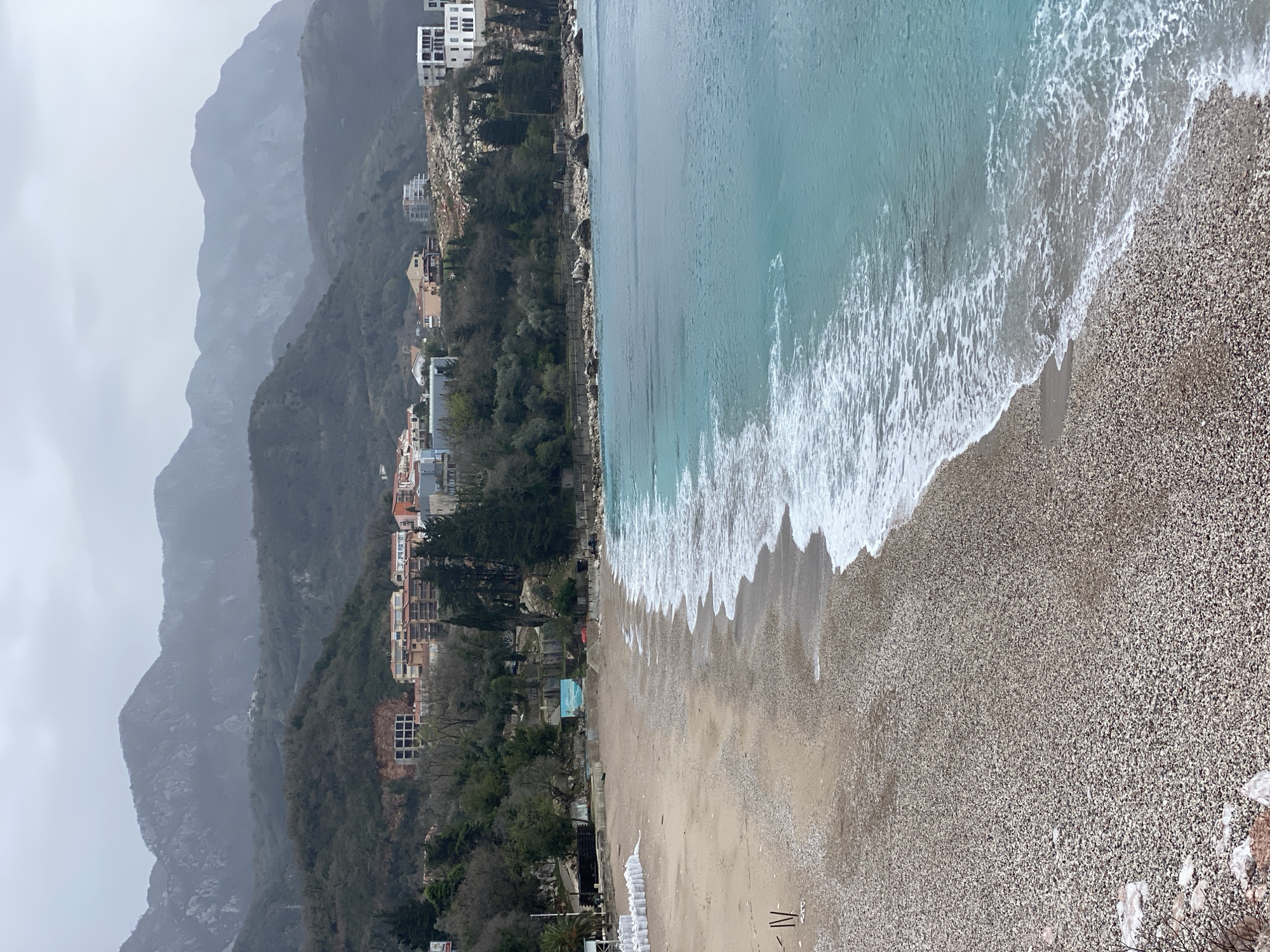 Coastal scenes documented along Montenegro's Adriatic beaches