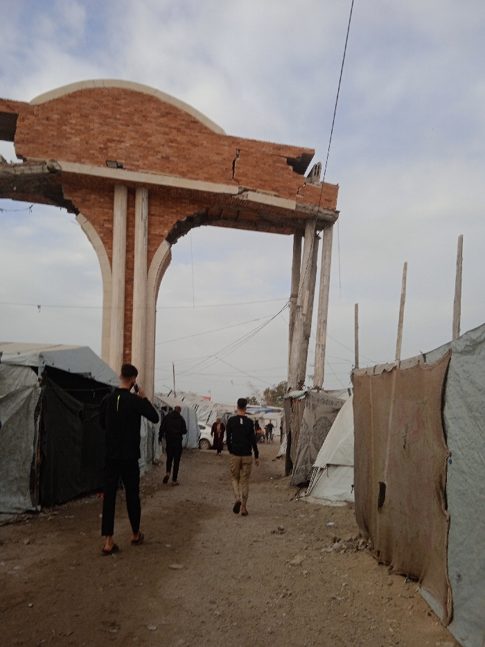 Temporary settlement conditions documented in Khan Yunis, Palestinian Territory