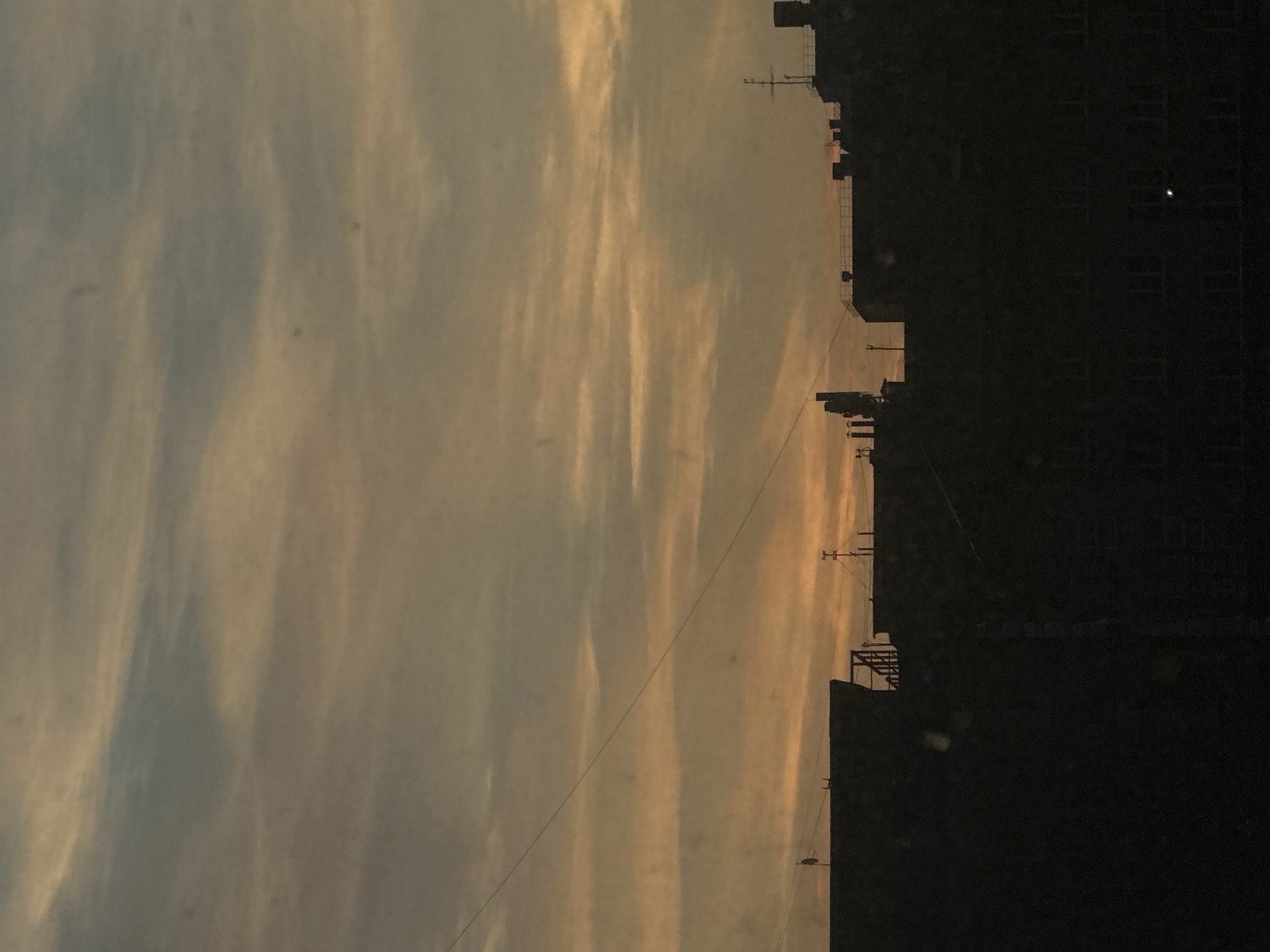 Sunset observed over Perm, Russia cityscape