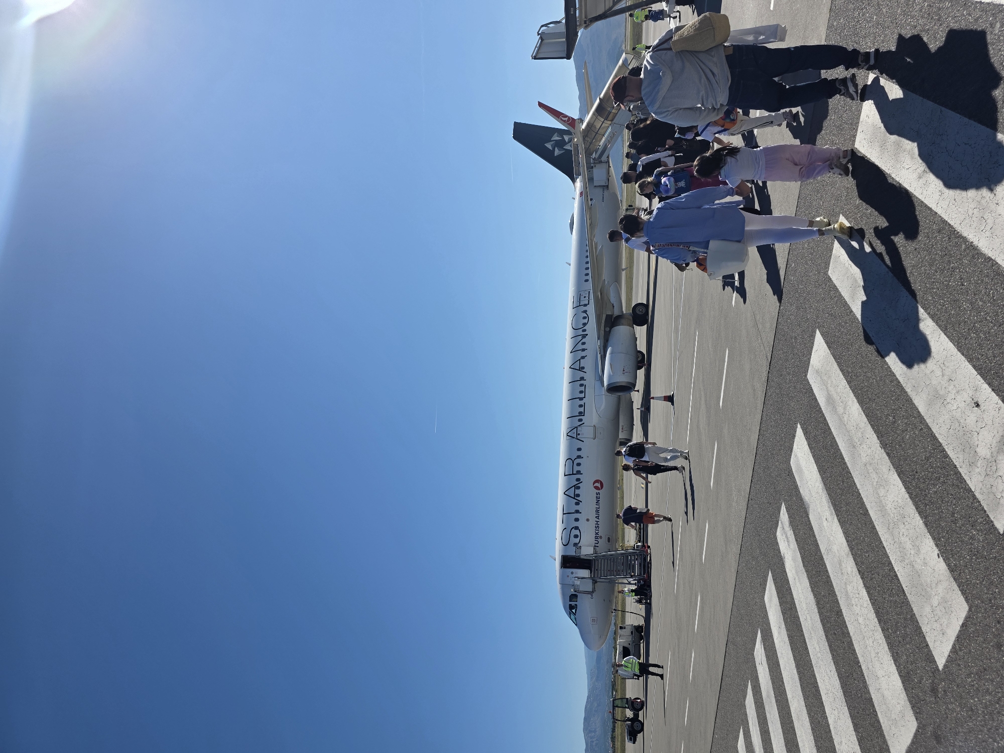 Turkish Airlines passengers board, disembark at Podgorica Airport